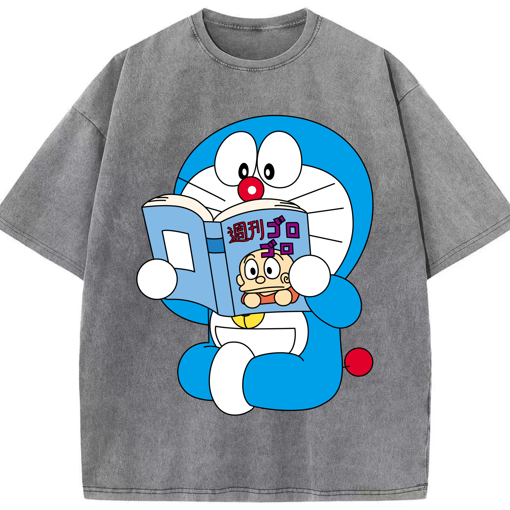 （画像用） ドラえもん Doraemon 綿100% ヴィンテージ風 半袖Tシャツ（フロントプリント）