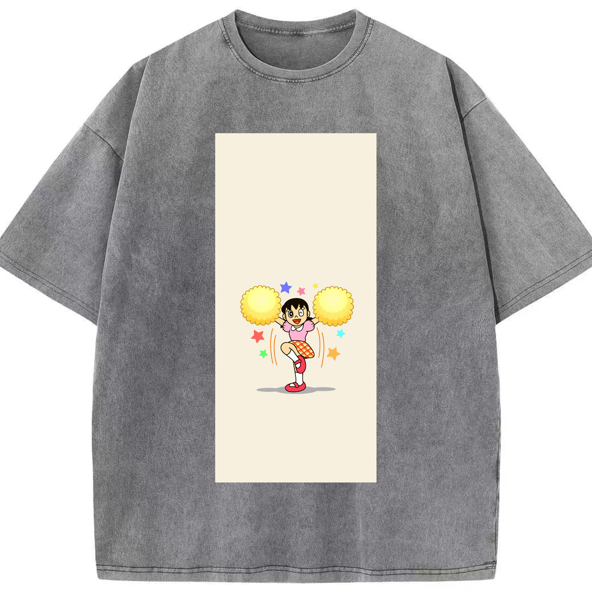 （画像用） ドラえもん みなもと しずか Doraemon Shizuka Minamoto 綿100% ヴィンテージ風 半袖Tシャツ（フロントプリント）