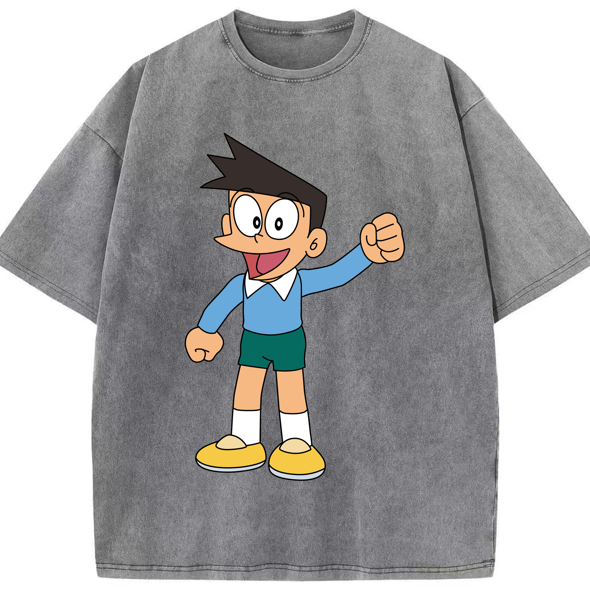 （画像用） ドラえもん 骨川 スネ夫 Doraemon Honekawa Suneo 綿100% ヴィンテージ風 半袖Tシャツ（フロントプリント）