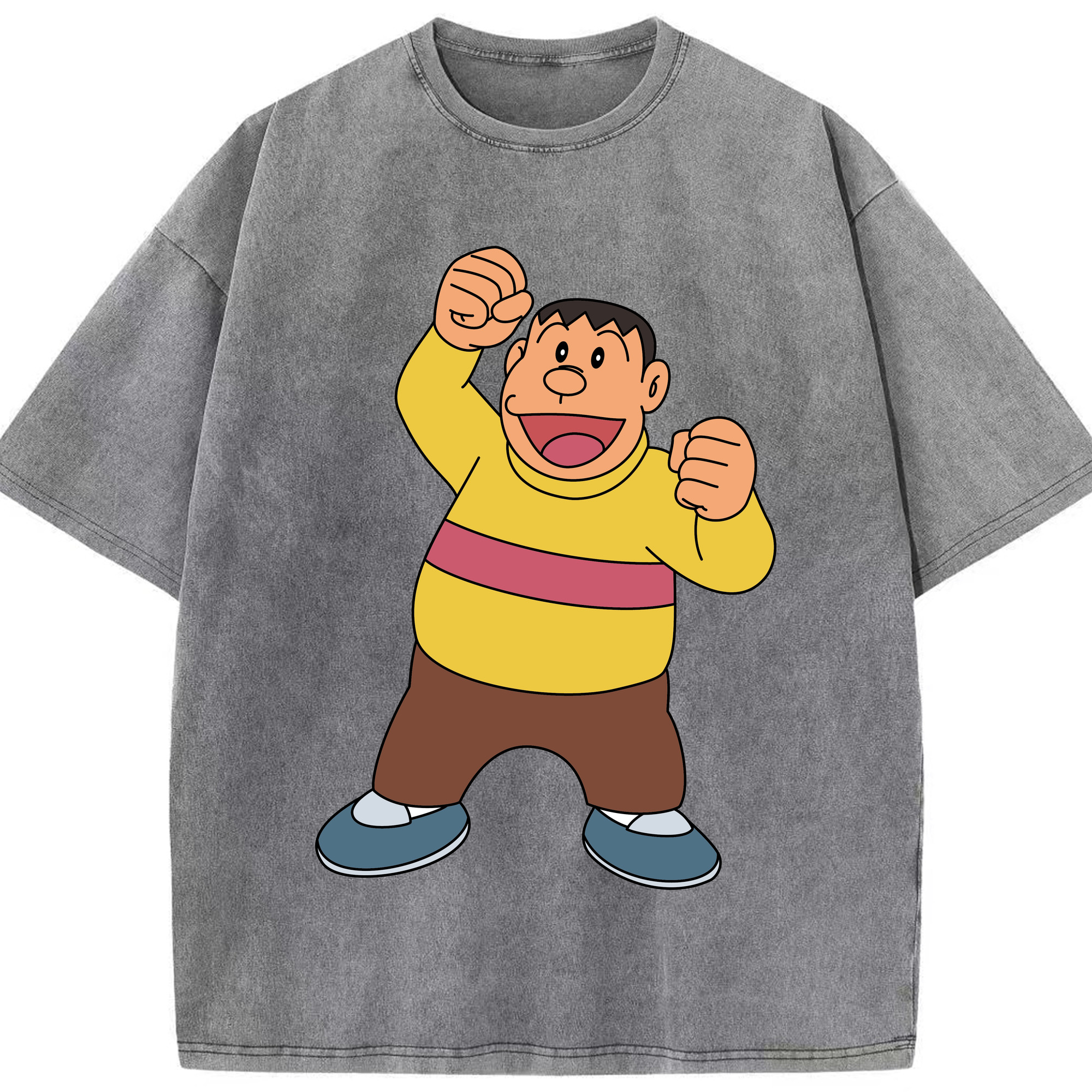 （画像用） ドラえもん 剛田武 Doraemon Gouta Takeshi 綿100% ヴィンテージ風 半袖Tシャツ（フロントプリント）