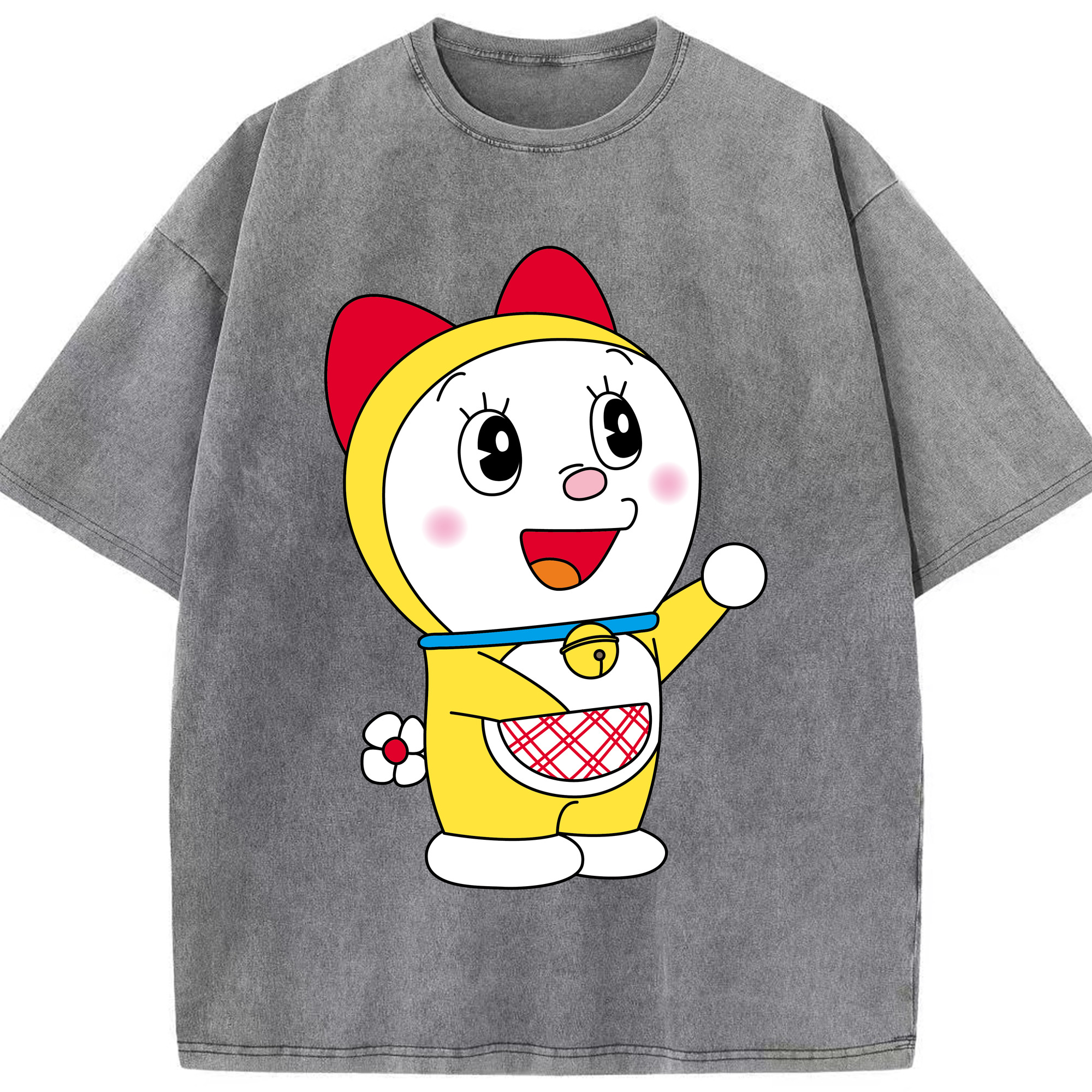 （画像用） ドラえもん ドラミ Doraemon Dorami 綿100% ヴィンテージ風 半袖Tシャツ（フロントプリント）