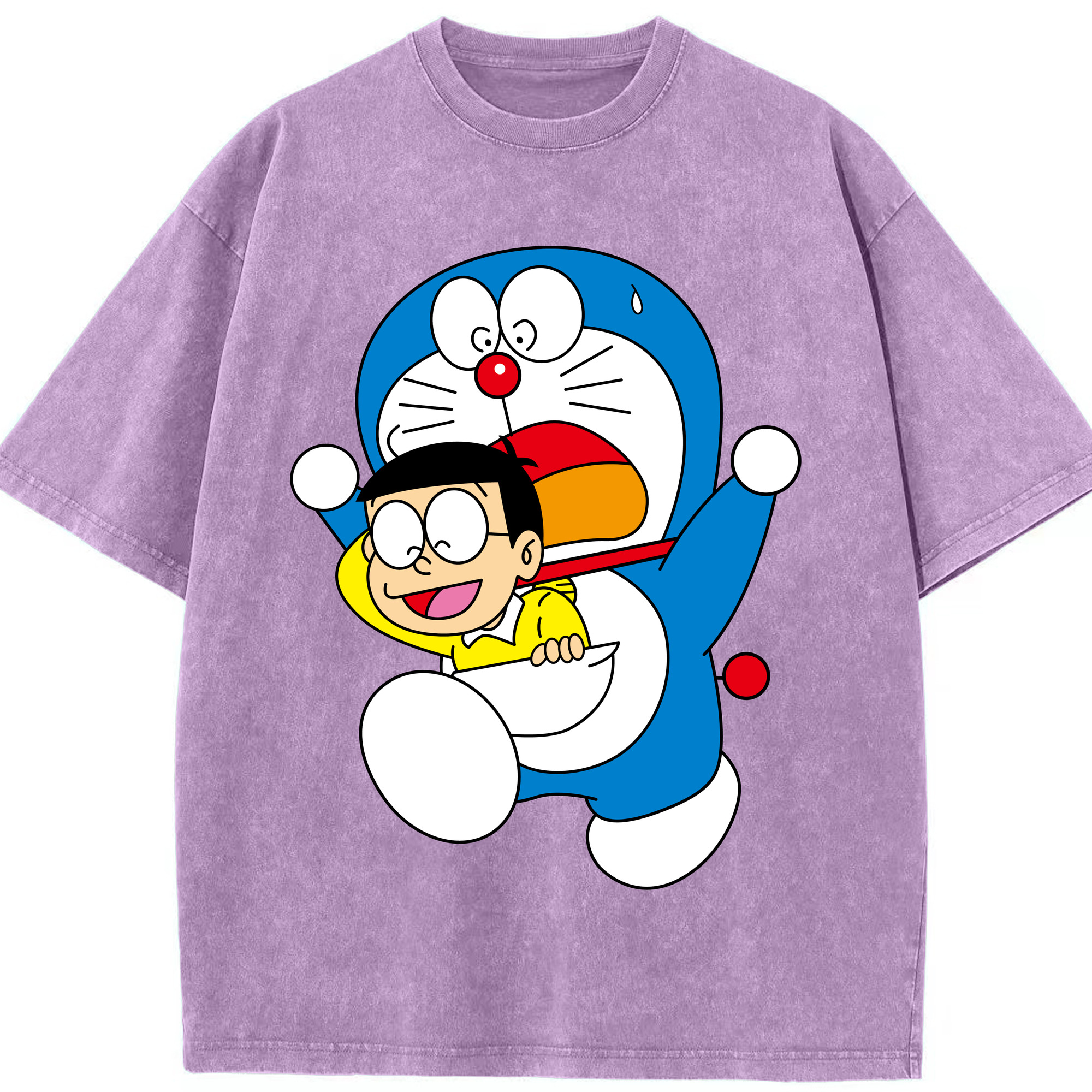 （画像用） ドラえもん Doraemon 綿100% ヴィンテージ風 半袖Tシャツ（フロントプリント）