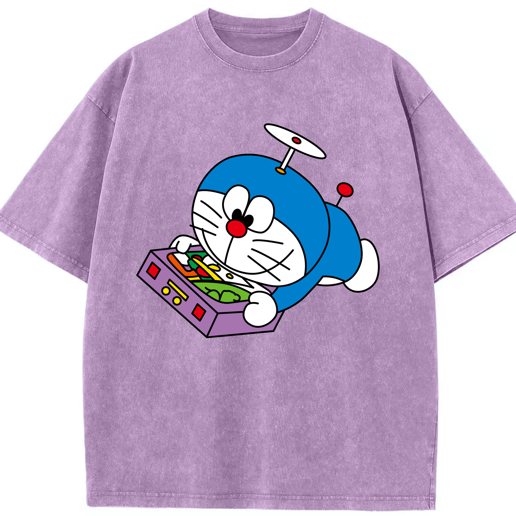 （画像用） ドラえもん Doraemon 綿100% ヴィンテージ風 半袖Tシャツ（フロントプリント）