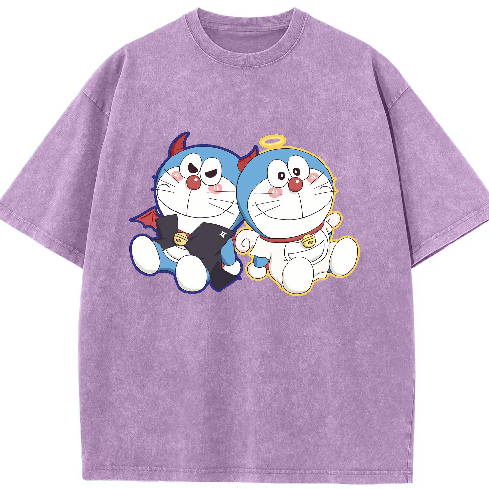 （画像用） ドラえもん Doraemon 綿100% ヴィンテージ風 半袖Tシャツ（フロントプリント）