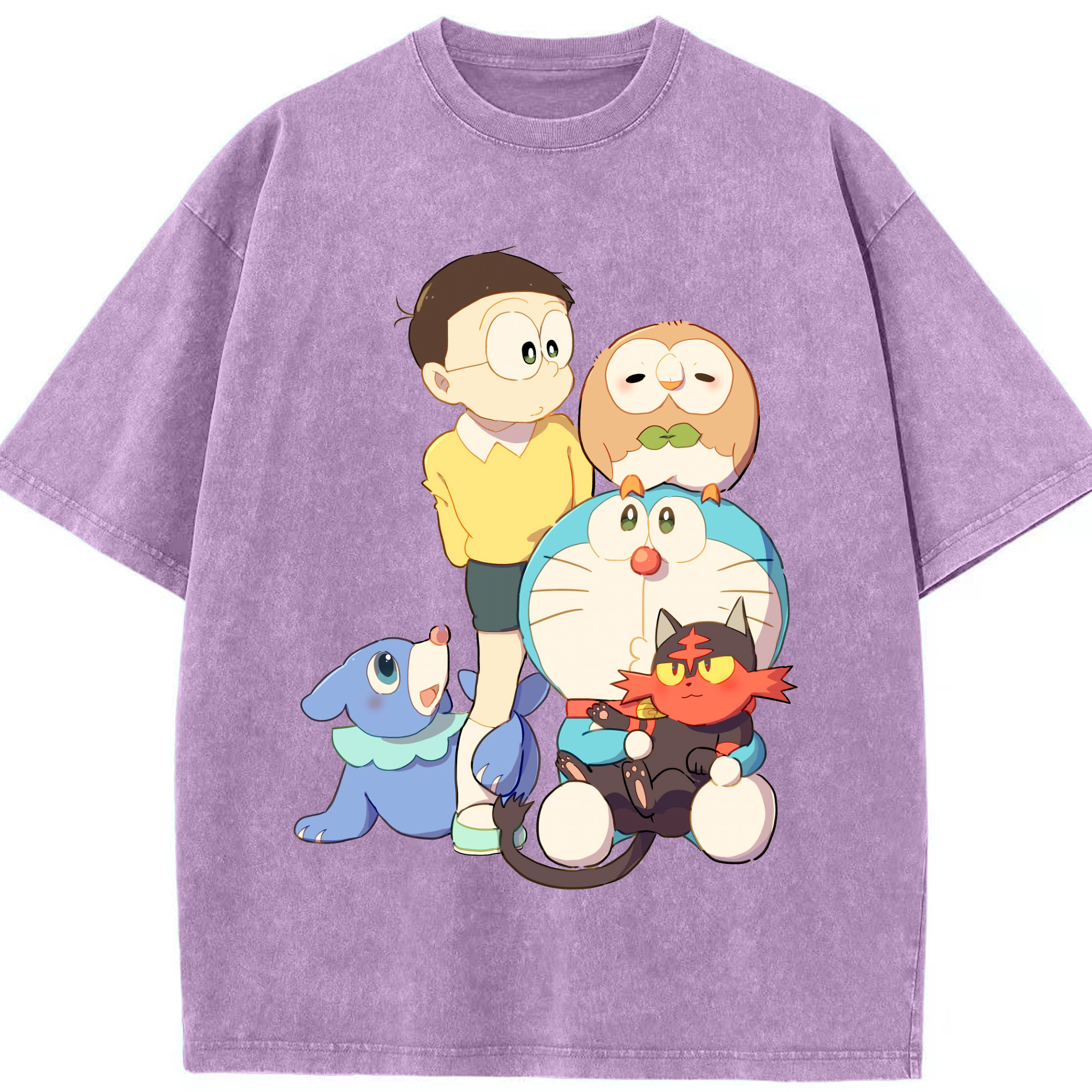 （画像用） ドラえもん Doraemon 綿100% ヴィンテージ風 半袖Tシャツ（フロントプリント）