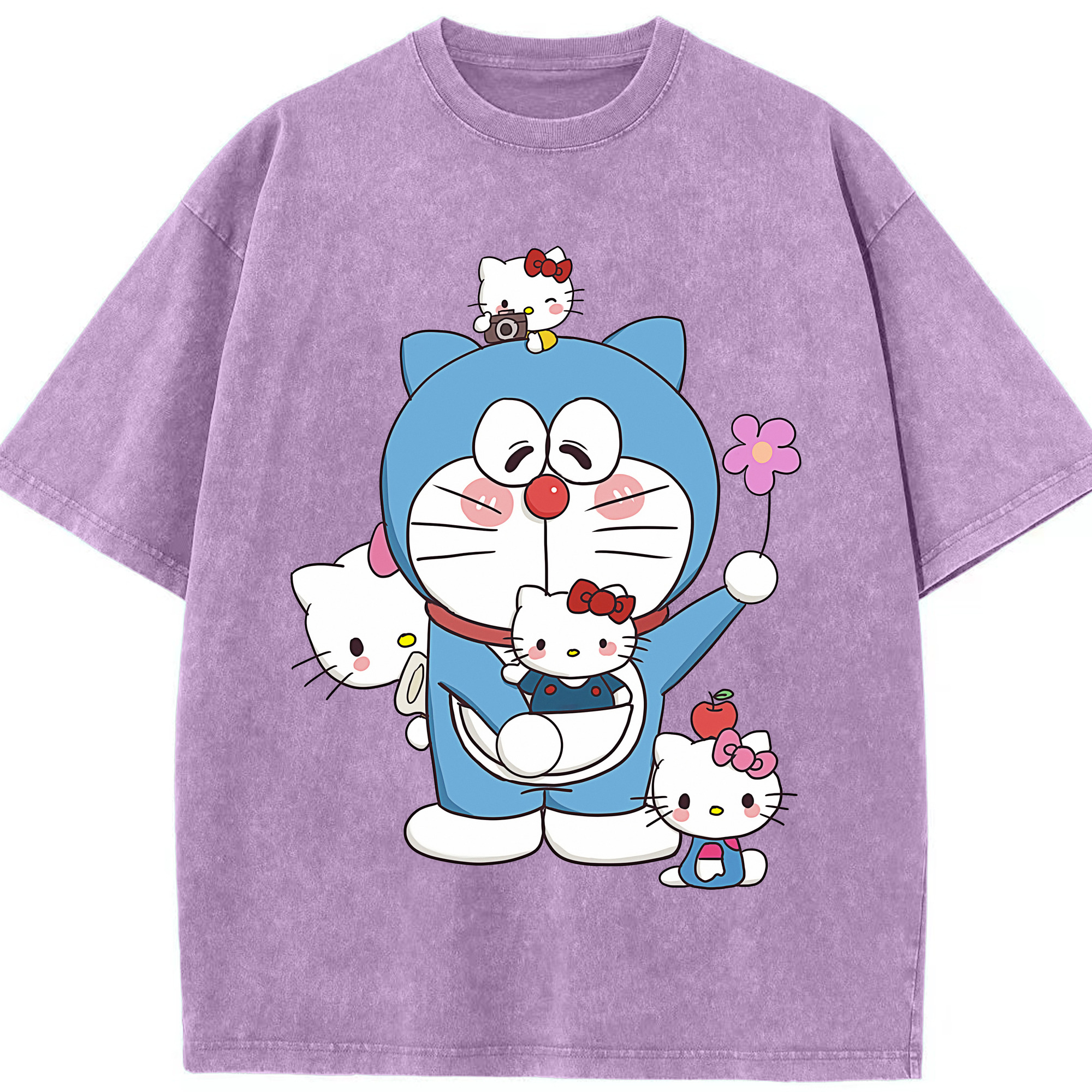 （画像用） ドラえもん Doraemon 綿100% ヴィンテージ風 半袖Tシャツ（フロントプリント）