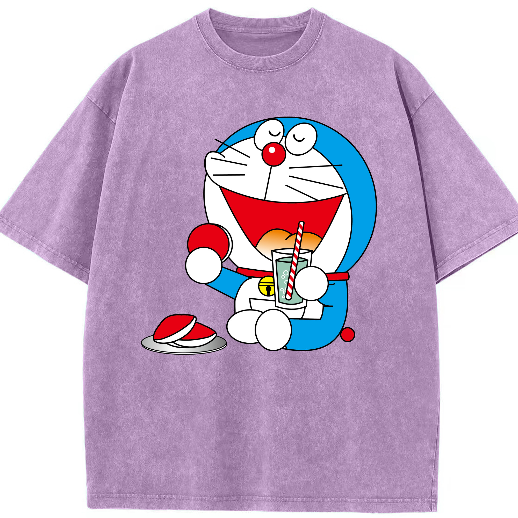 （画像用） ドラえもん Doraemon 綿100% ヴィンテージ風 半袖Tシャツ（フロントプリント）