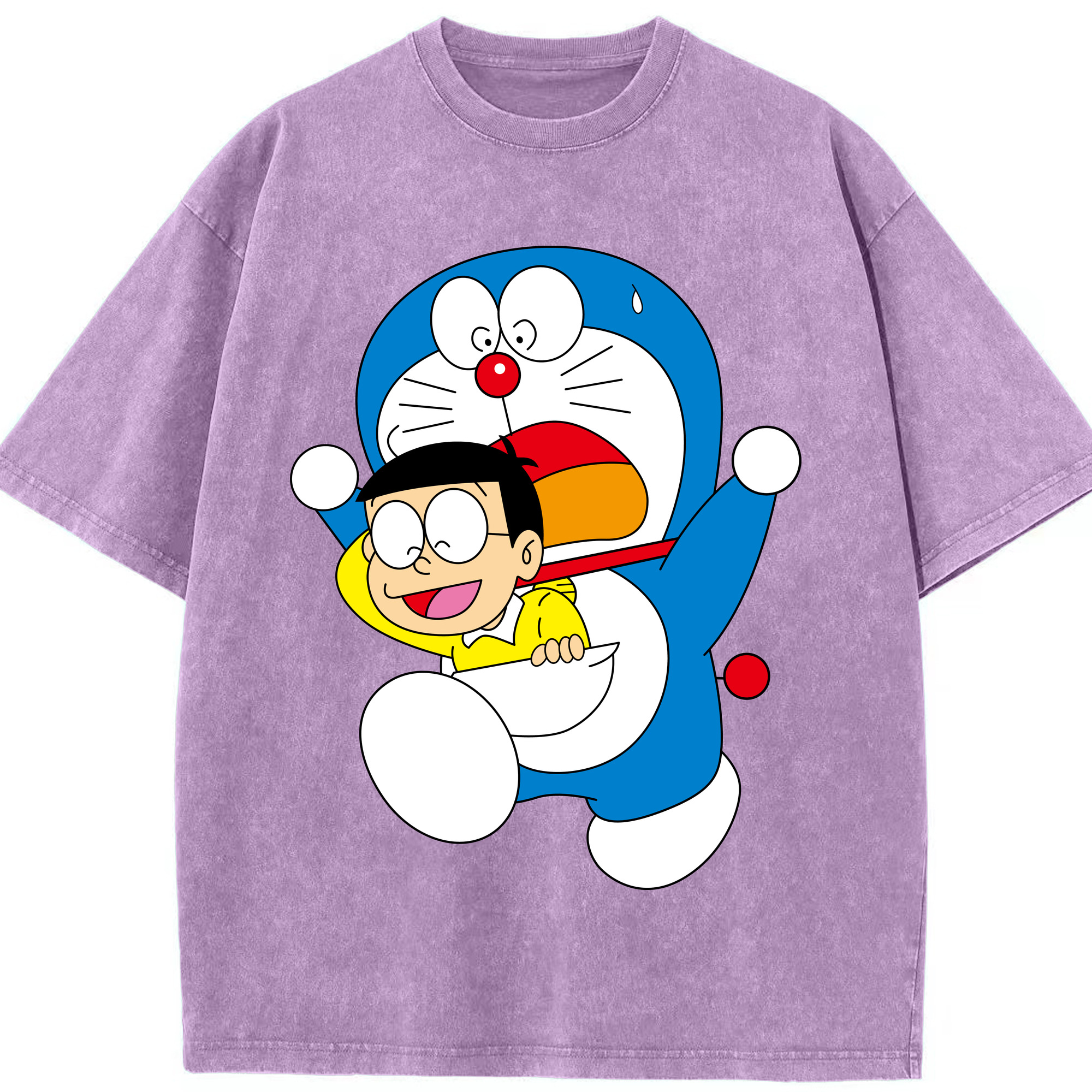 （画像用） ドラえもん Doraemon 綿100% ヴィンテージ風 半袖Tシャツ（フロントプリント）