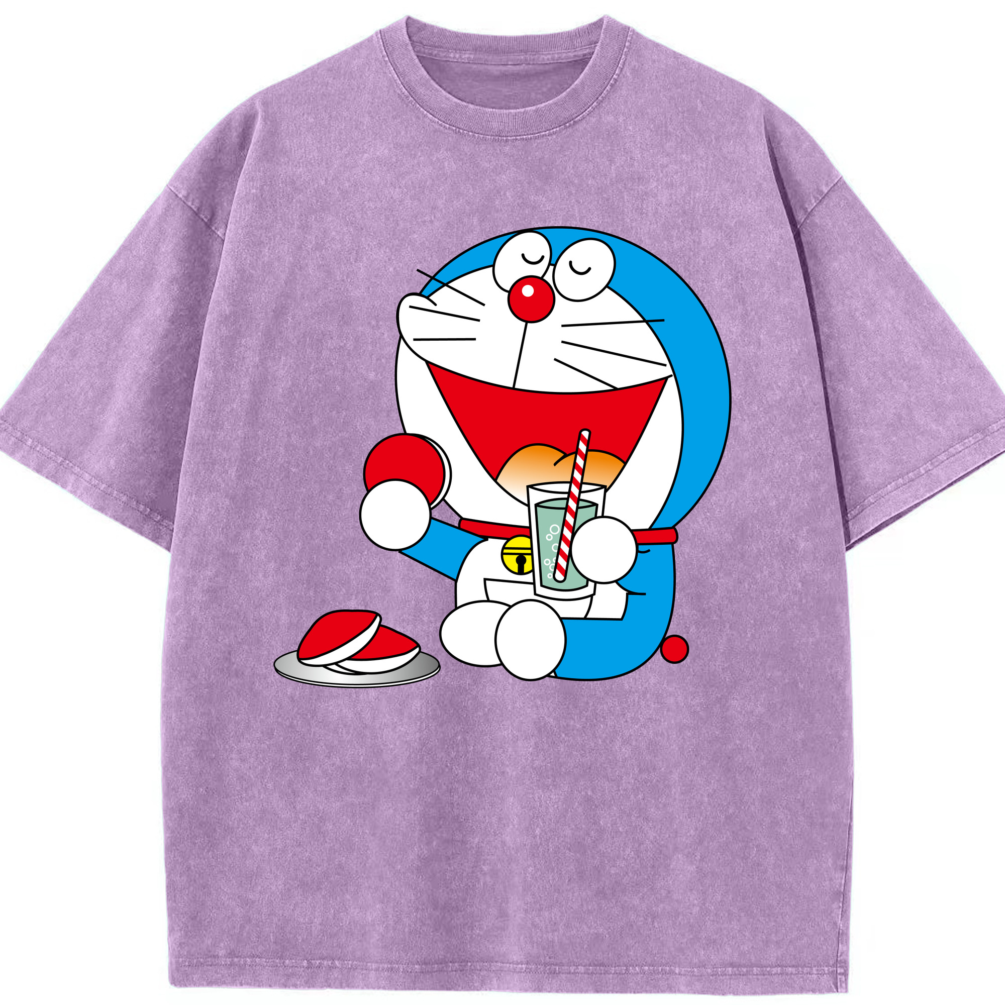 （画像用） ドラえもん Doraemon 綿100% ヴィンテージ風 半袖Tシャツ（フロントプリント）