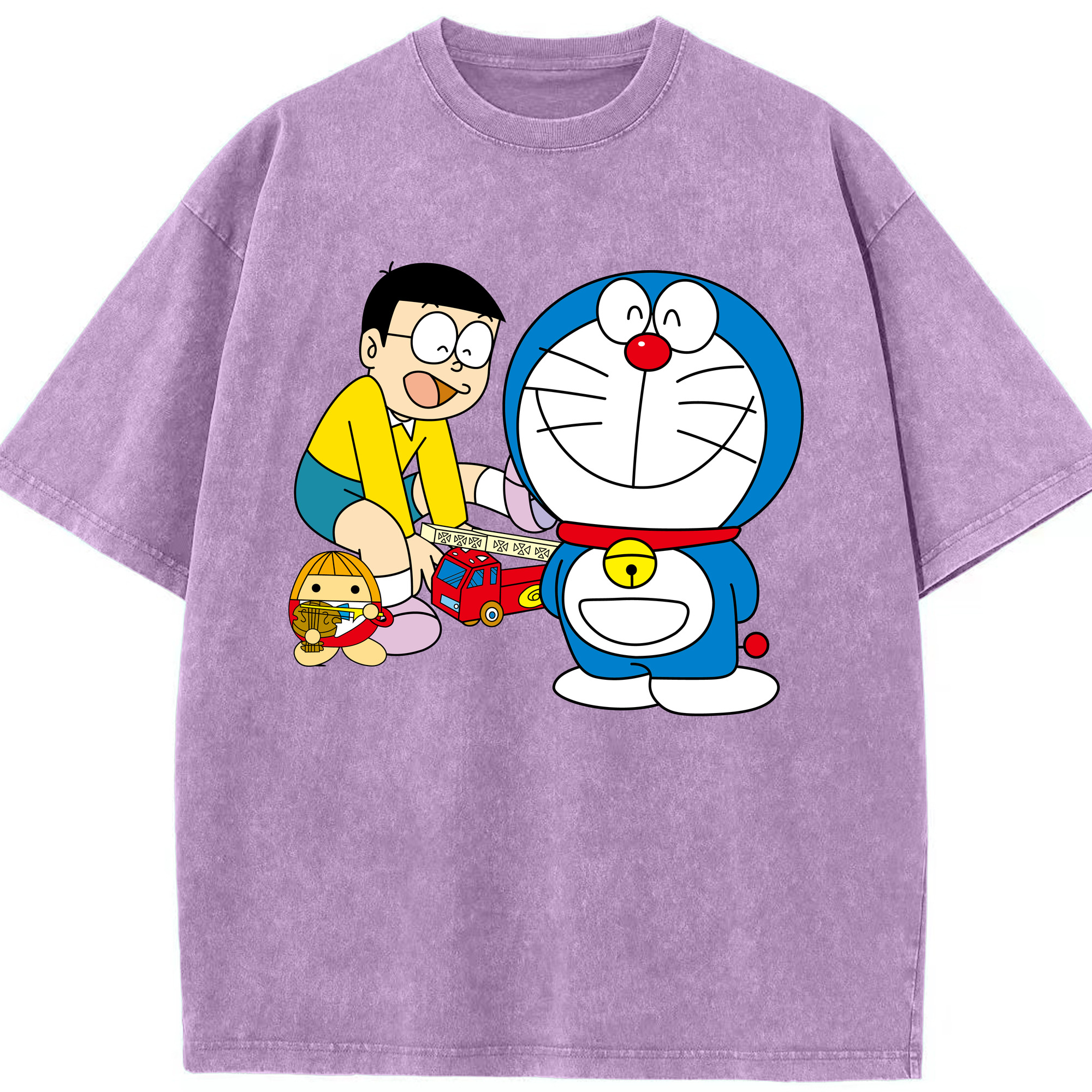 （画像用） ドラえもん Doraemon 綿100% ヴィンテージ風 半袖Tシャツ（フロントプリント）