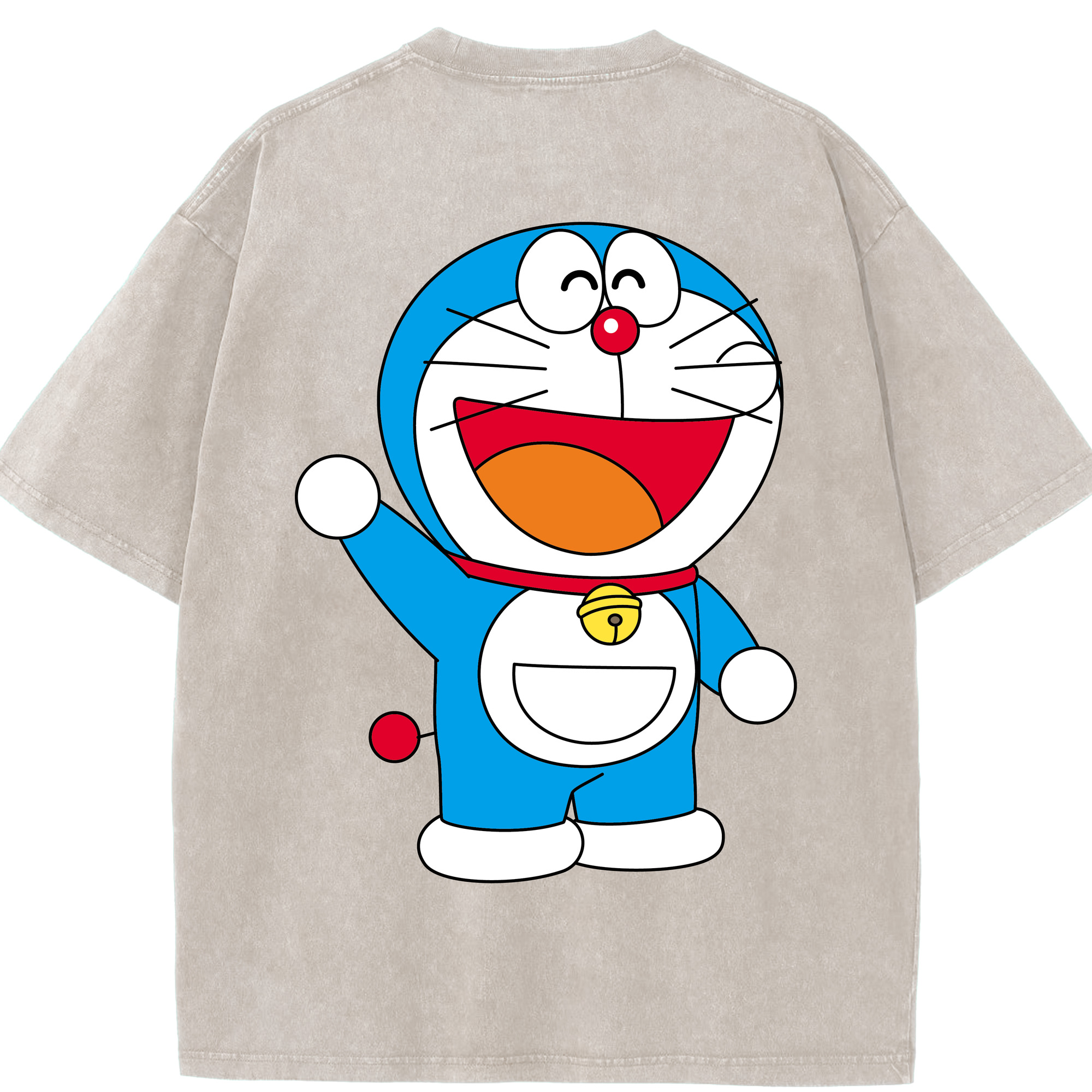 （画像用） ドラえもん Doraemon 綿100% ヴィンテージ風 半袖Tシャツ（背面プリント）