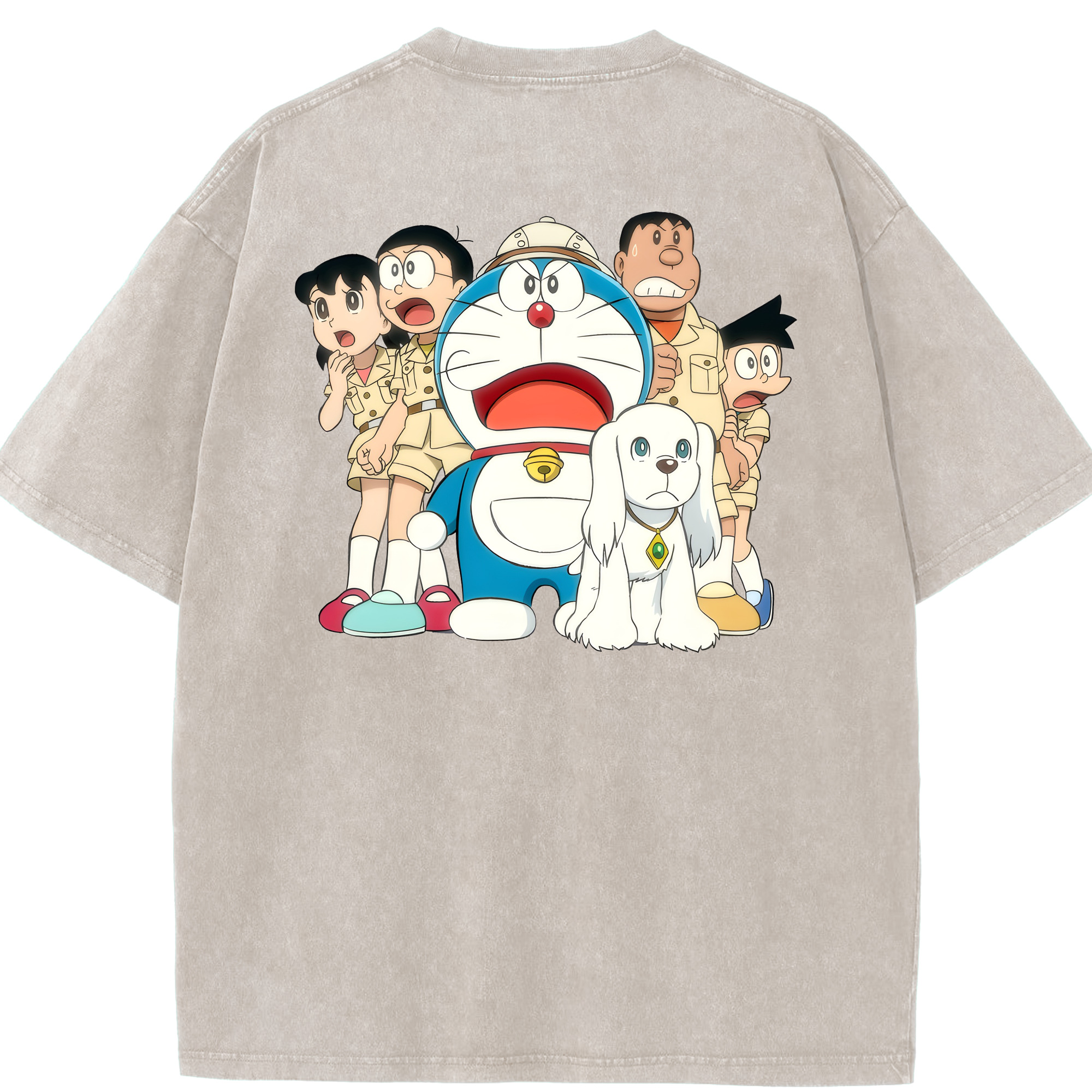 （画像用） ドラえもん Doraemon 綿100% ヴィンテージ風 半袖Tシャツ（背面プリント）