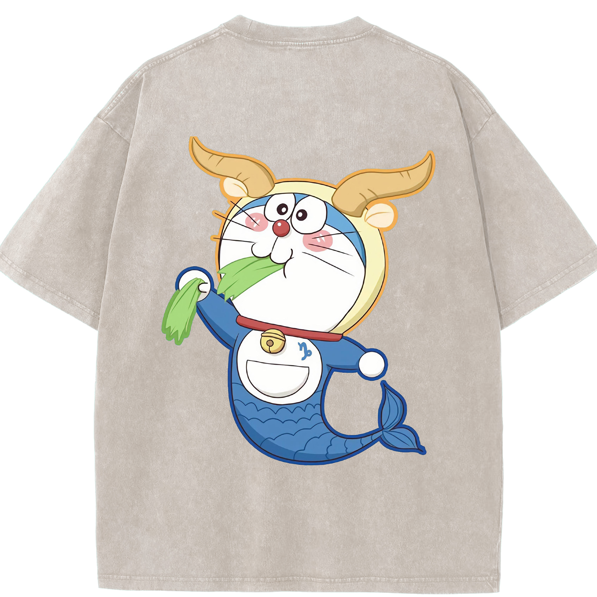 （画像用） ドラえもん Doraemon 綿100% ヴィンテージ風 半袖Tシャツ（背面プリント）