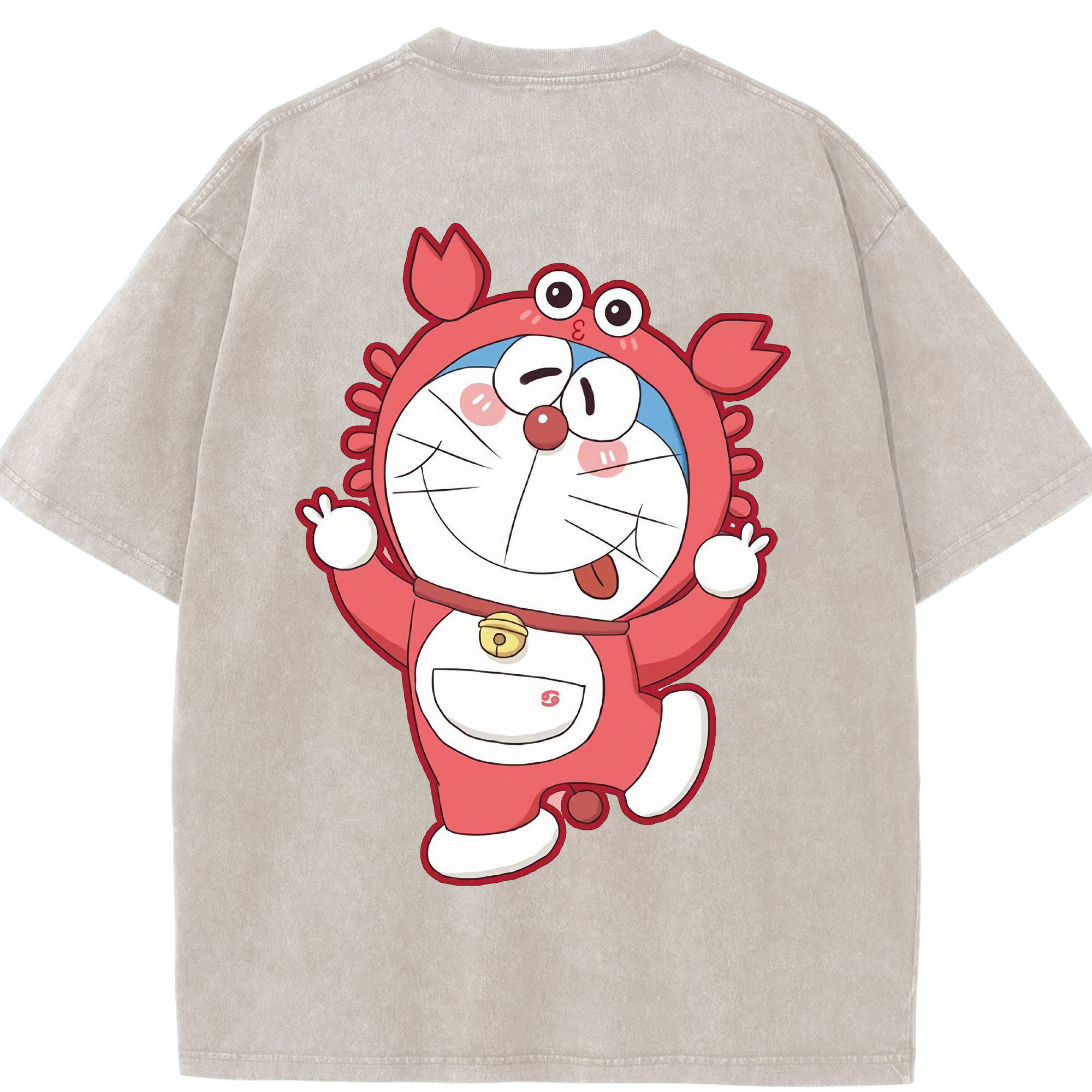 （画像用） ドラえもん Doraemon 綿100% ヴィンテージ風 半袖Tシャツ（背面プリント）