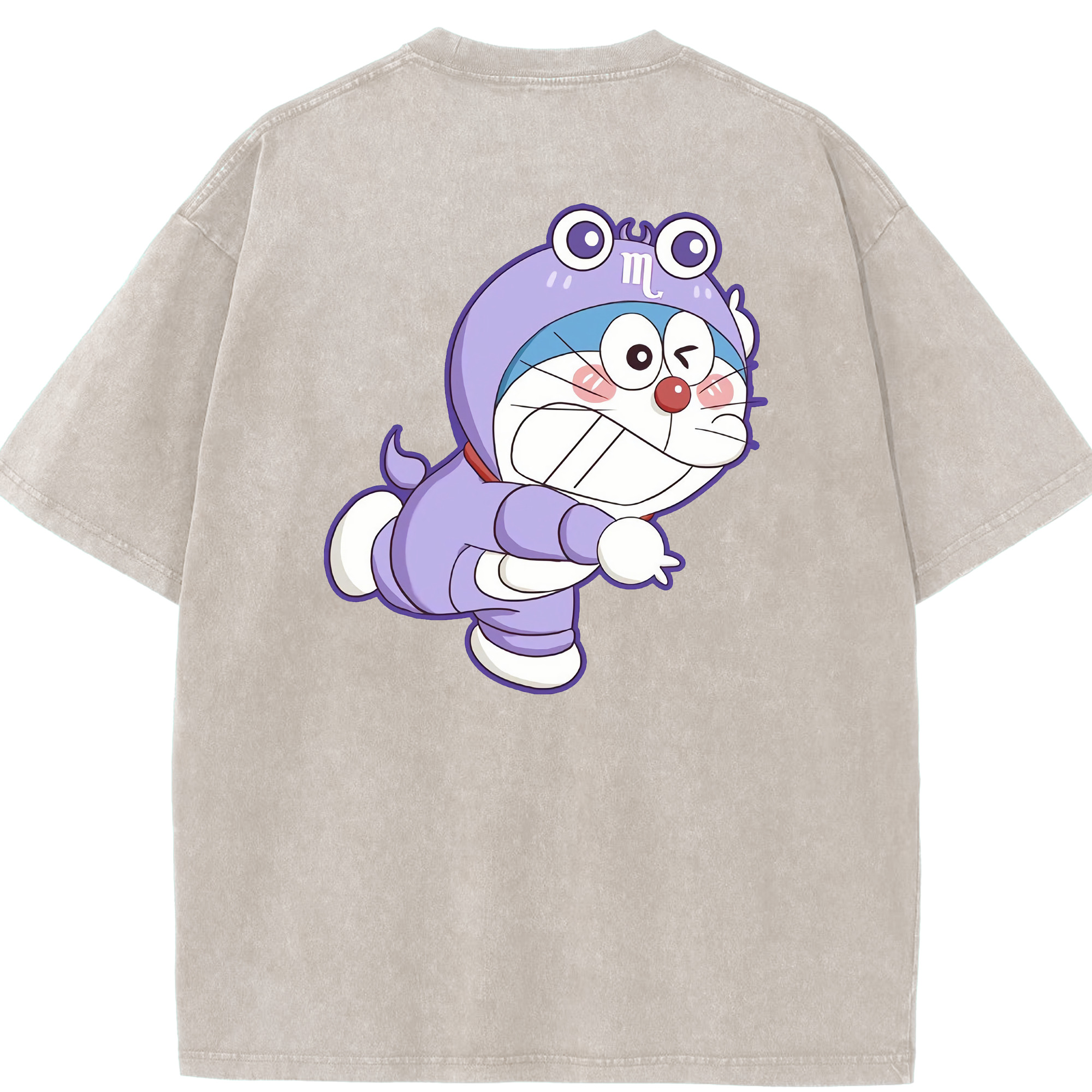 （画像用） ドラえもん Doraemon 綿100% ヴィンテージ風 半袖Tシャツ（背面プリント）