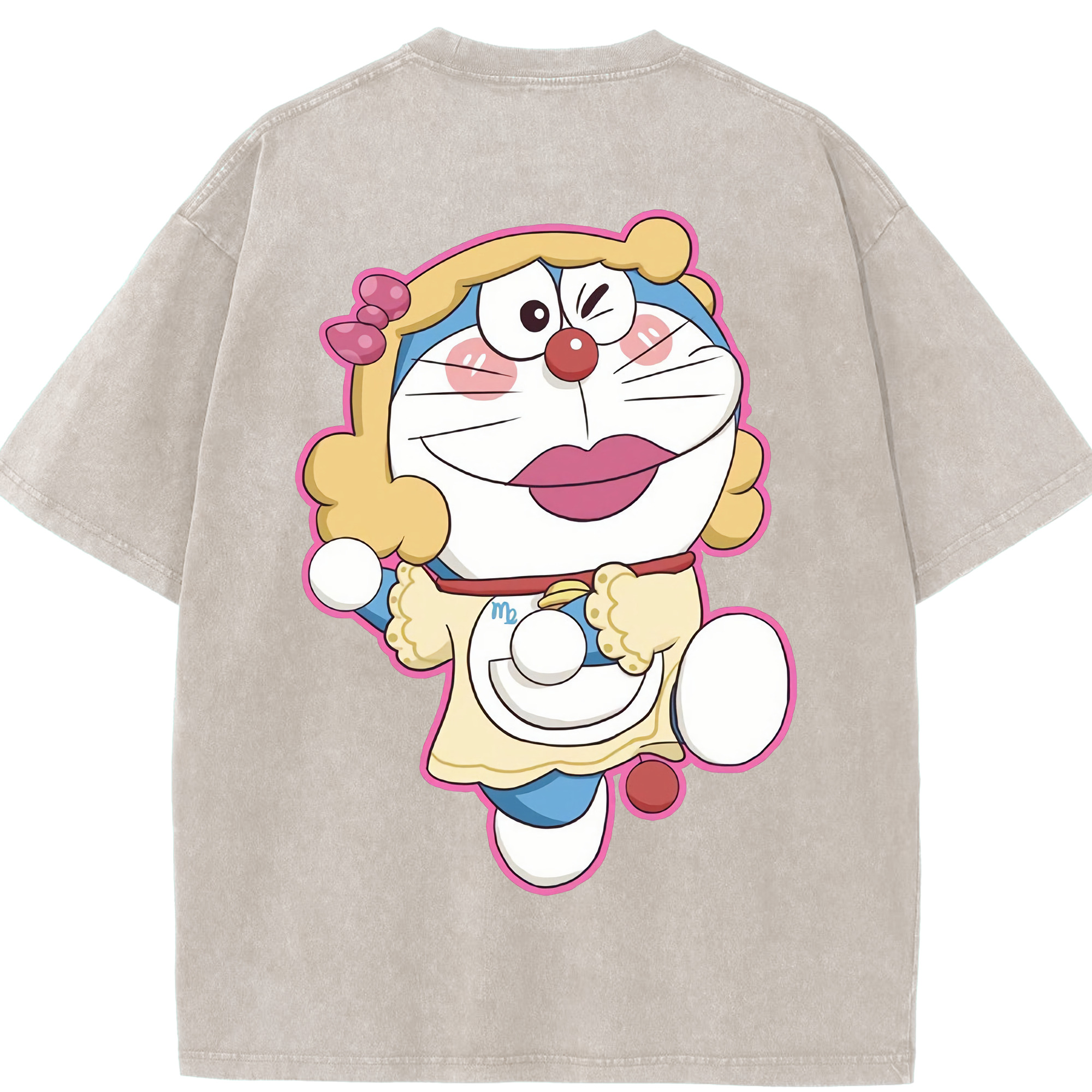 （画像用） ドラえもん Doraemon 綿100% ヴィンテージ風 半袖Tシャツ（背面プリント）