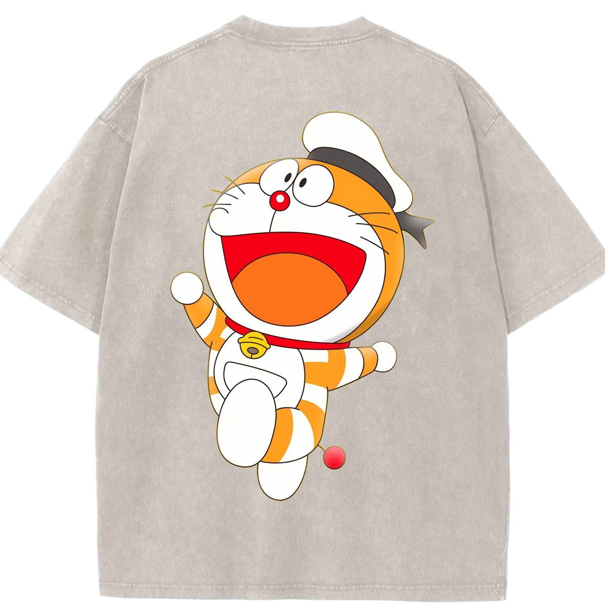 （画像用） ドラえもん Doraemon 綿100% ヴィンテージ風 半袖Tシャツ（背面プリント）