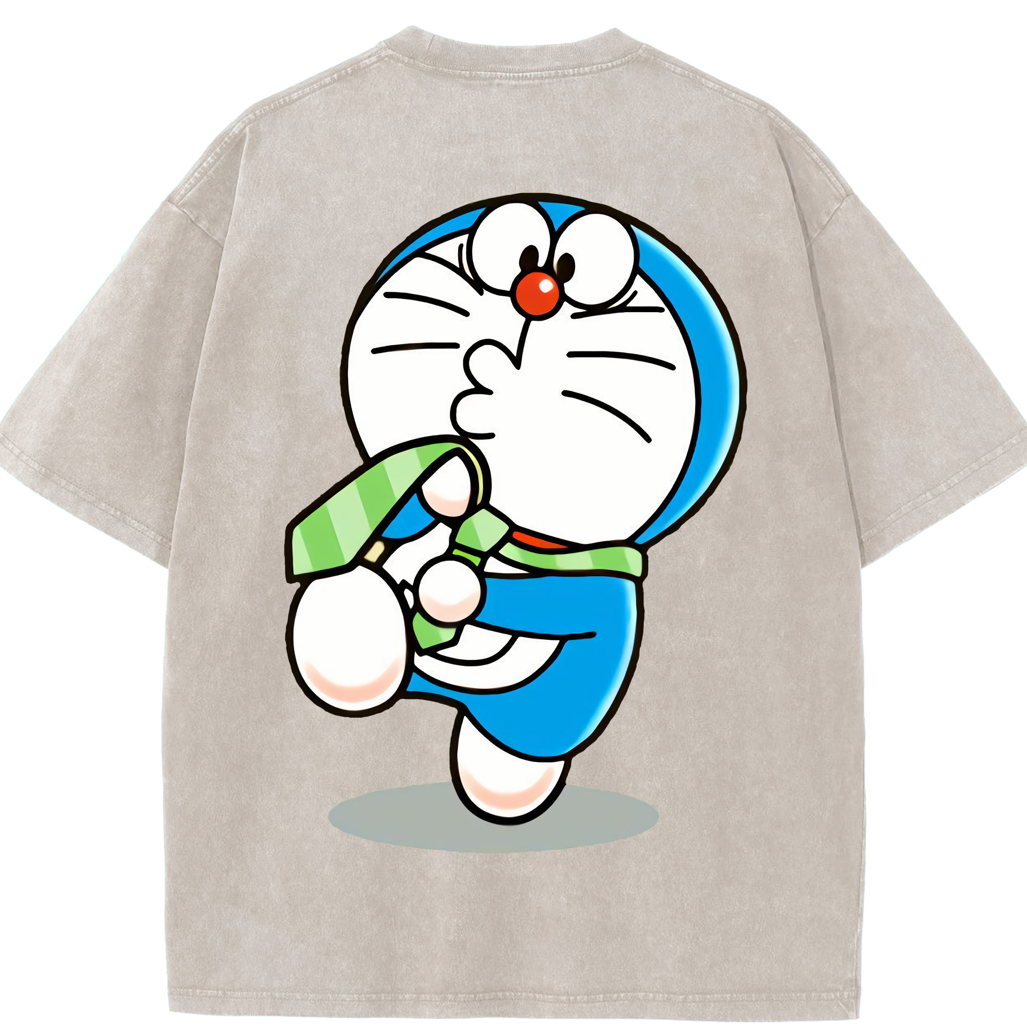 （画像用） ドラえもん Doraemon 綿100% ヴィンテージ風 半袖Tシャツ（背面プリント）