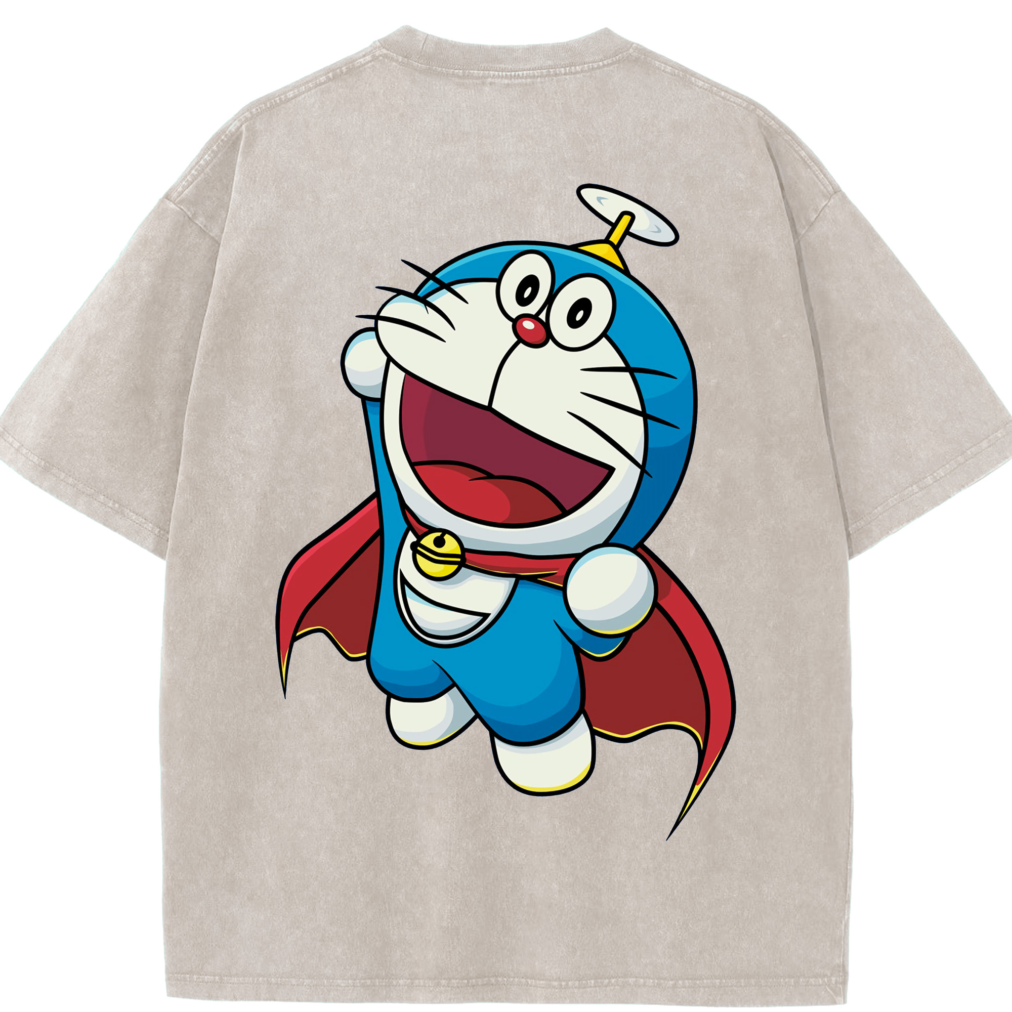 （画像用） ドラえもん Doraemon 綿100% ヴィンテージ風 半袖Tシャツ（背面プリント）