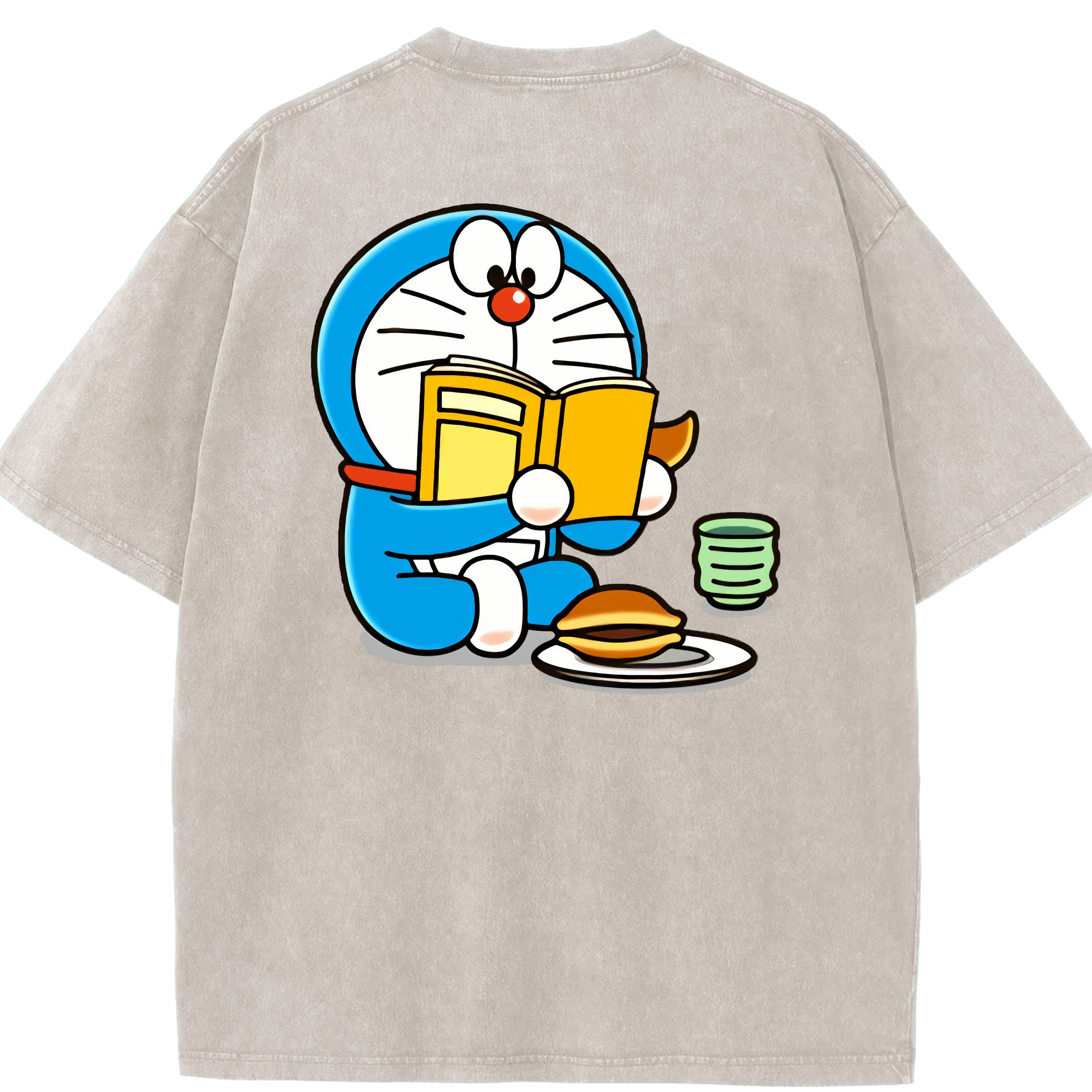 （画像用） ドラえもん Doraemon 綿100% ヴィンテージ風 半袖Tシャツ（背面プリント）