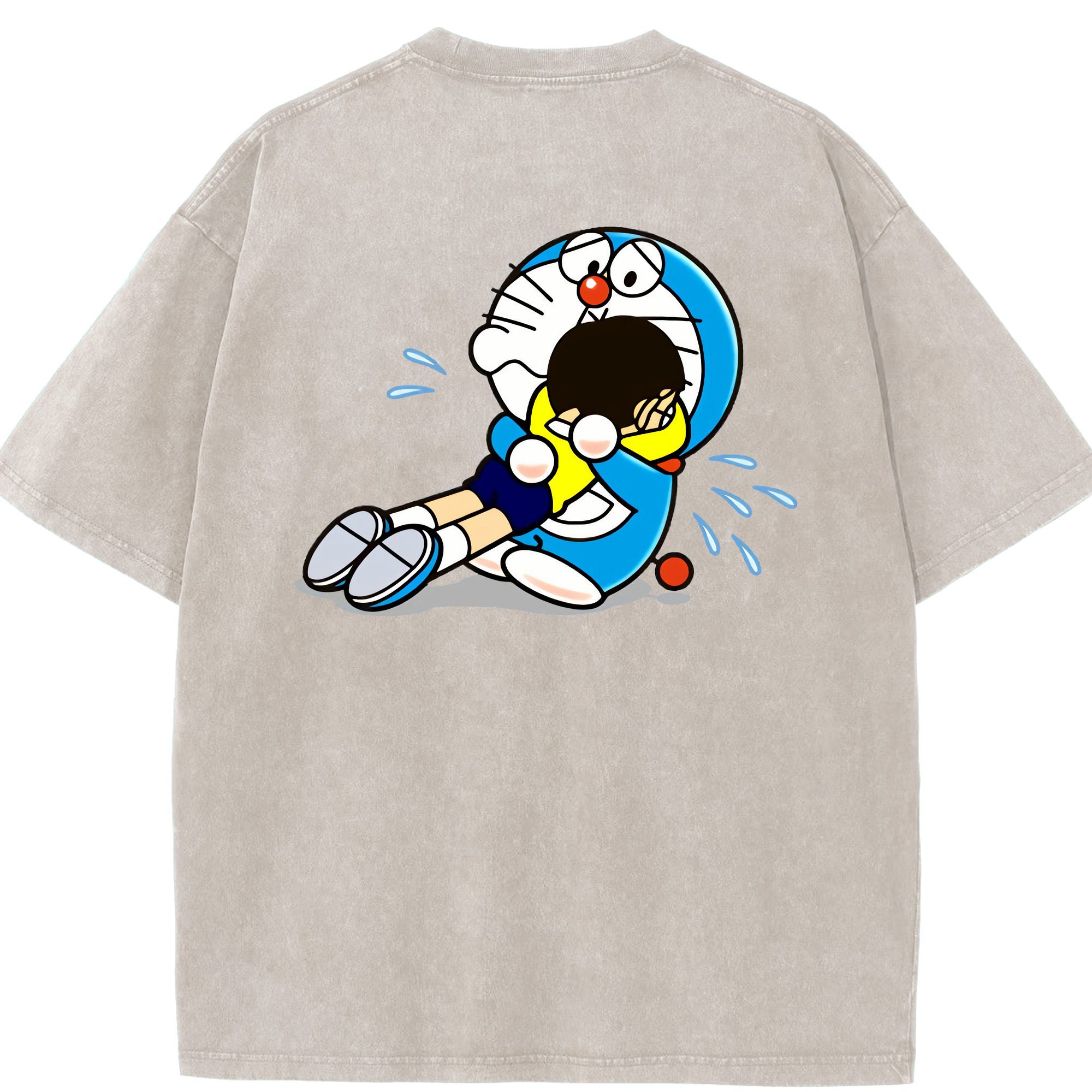 （画像用） ドラえもん Doraemon 綿100% ヴィンテージ風 半袖Tシャツ（背面プリント）