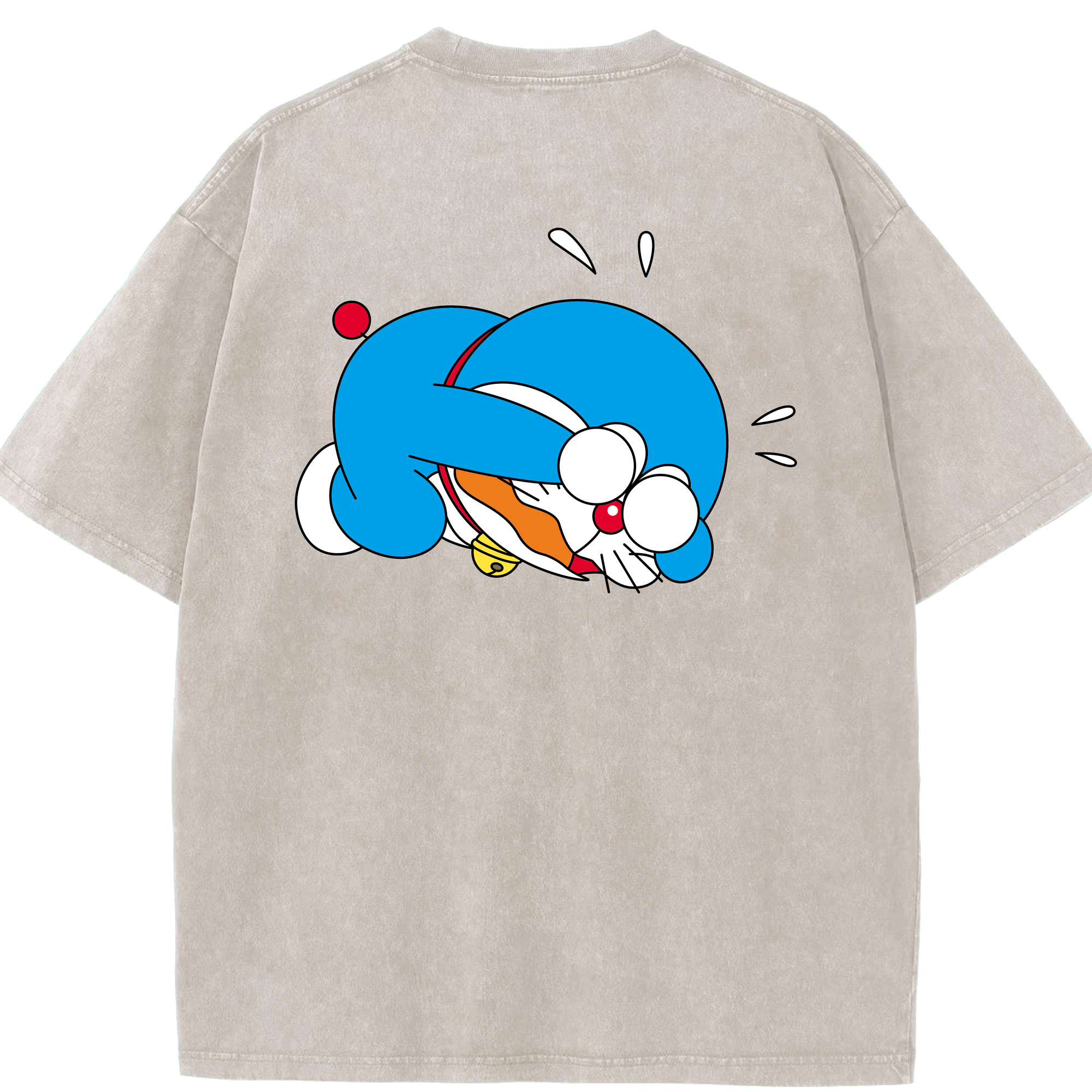 （画像用） ドラえもん Doraemon 綿100% ヴィンテージ風 半袖Tシャツ（背面プリント）