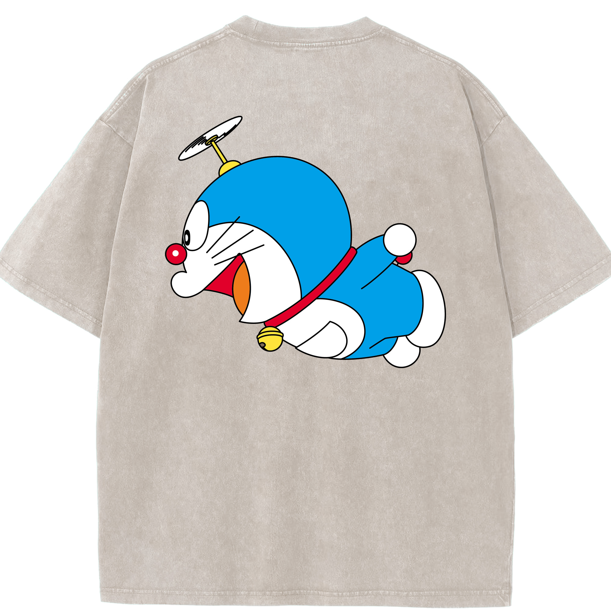 （画像用） ドラえもん Doraemon 綿100% ヴィンテージ風 半袖Tシャツ（背面プリント）
