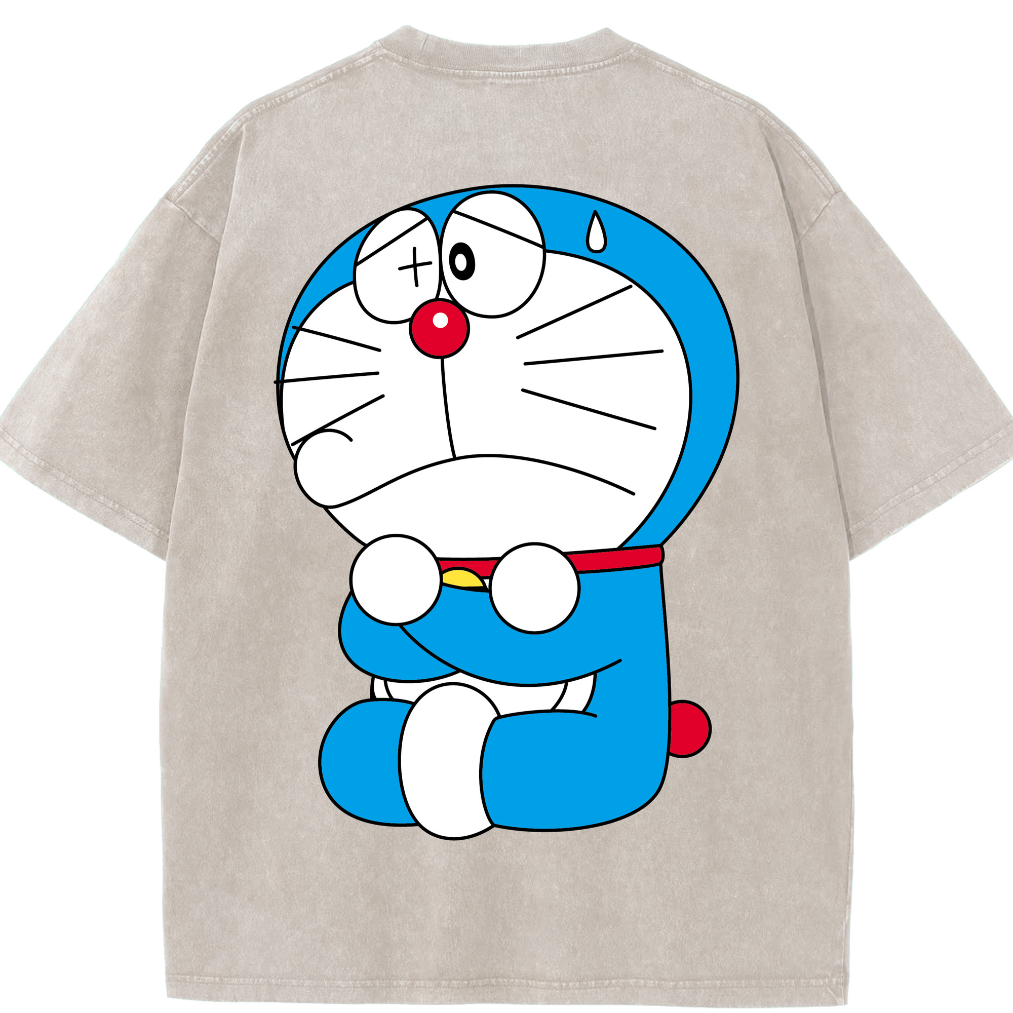 （画像用） ドラえもん Doraemon 綿100% ヴィンテージ風 半袖Tシャツ（背面プリント）