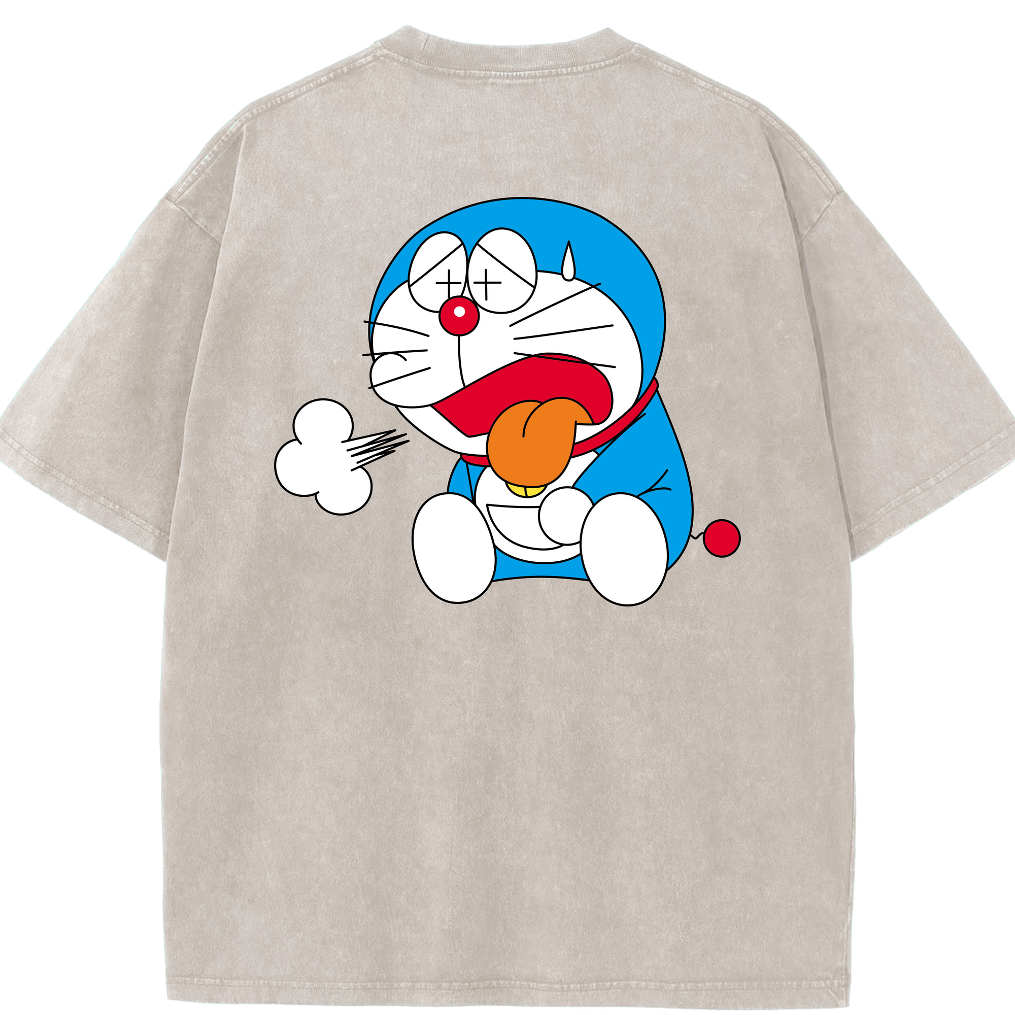 （画像用） ドラえもん Doraemon 綿100% ヴィンテージ風 半袖Tシャツ（背面プリント）