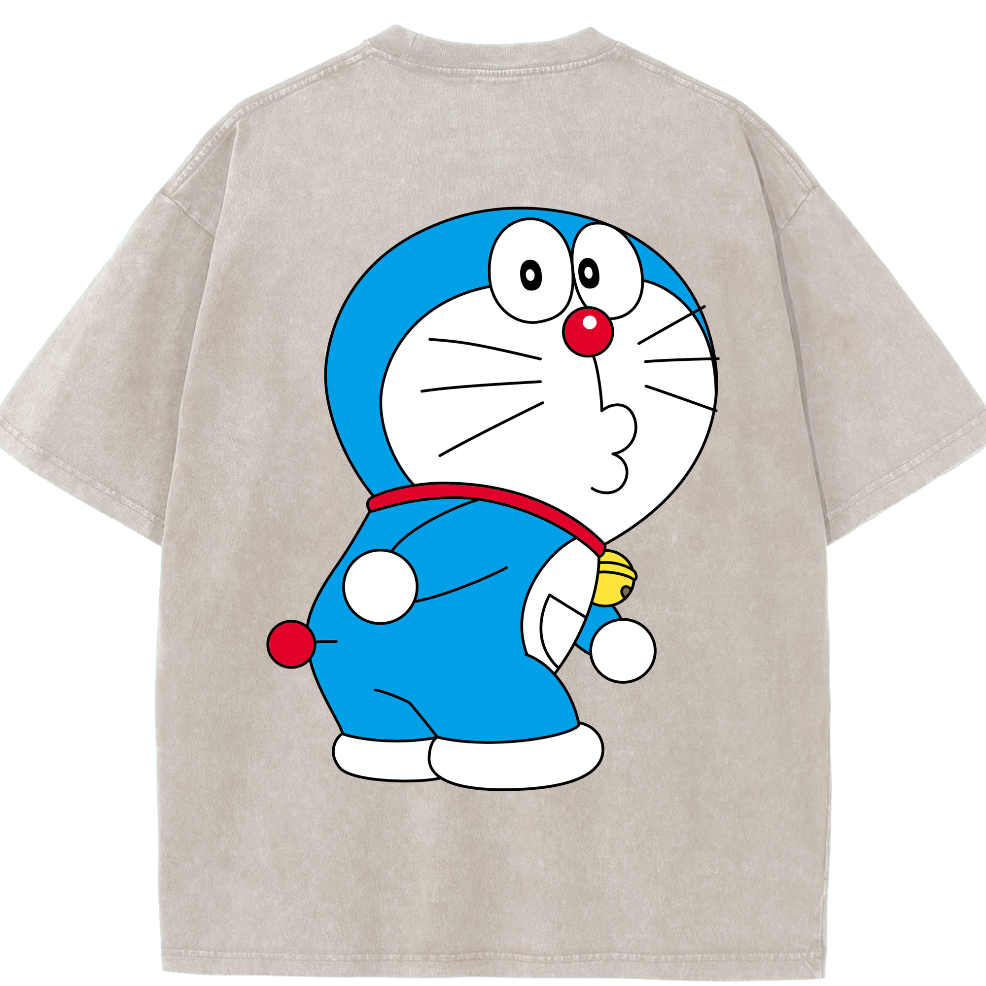 （画像用） ドラえもん Doraemon 綿100% ヴィンテージ風 半袖Tシャツ（背面プリント）
