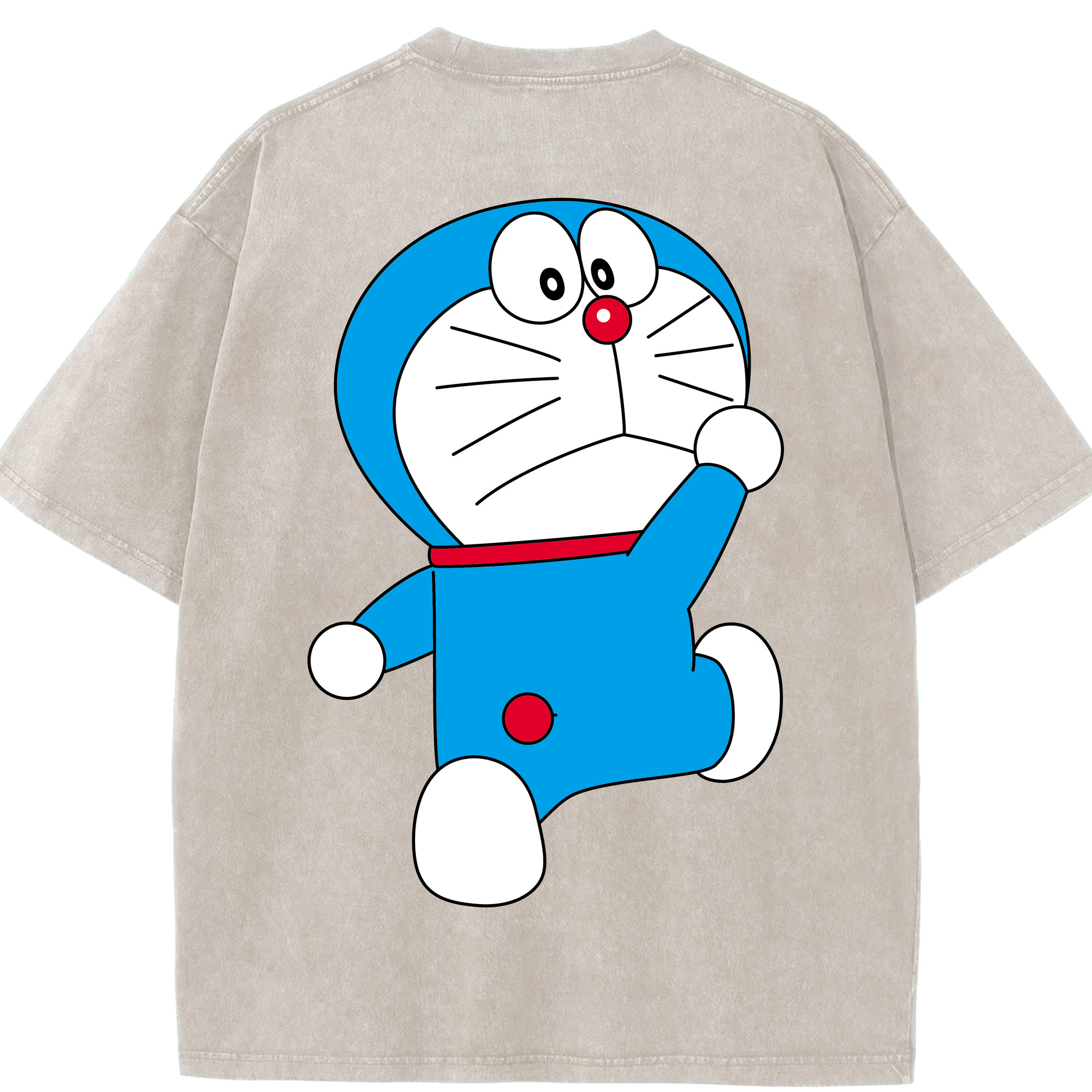 （画像用） ドラえもん Doraemon 綿100% ヴィンテージ風 半袖Tシャツ（背面プリント）