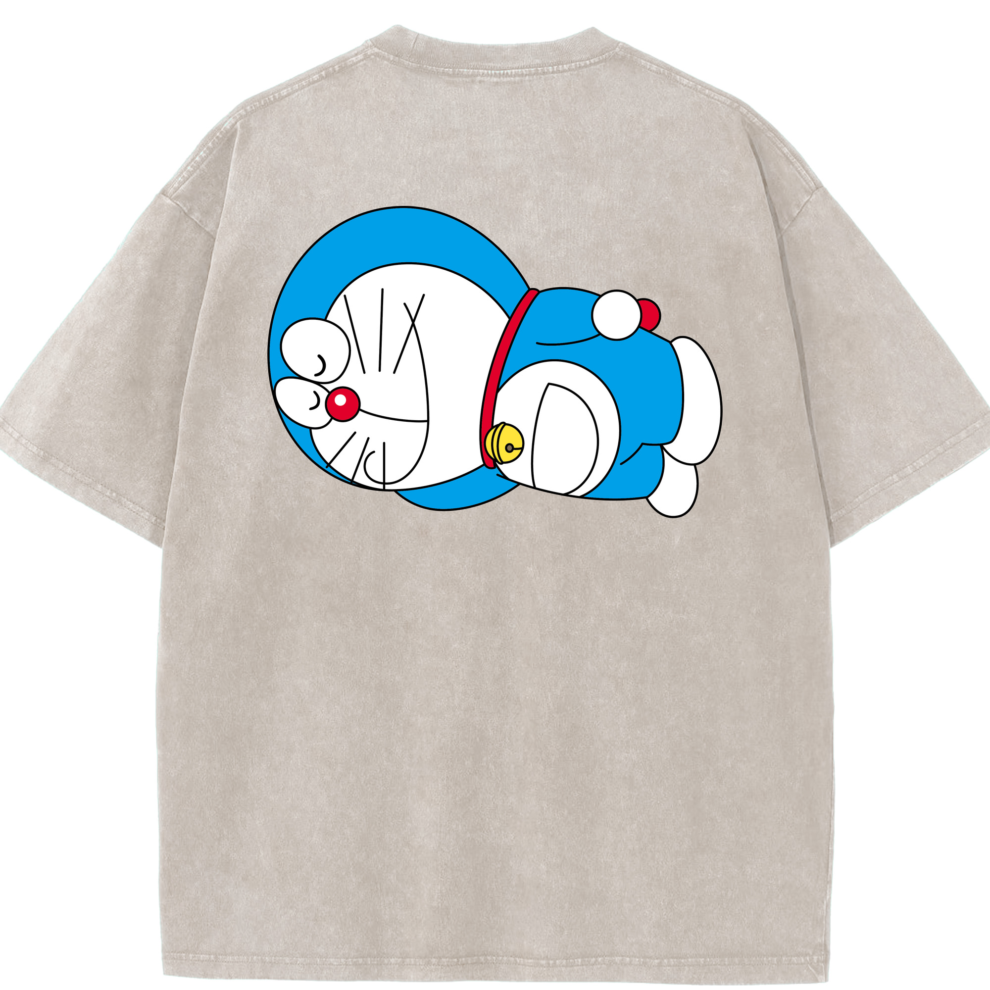 （画像用） ドラえもん Doraemon 綿100% ヴィンテージ風 半袖Tシャツ（背面プリント）