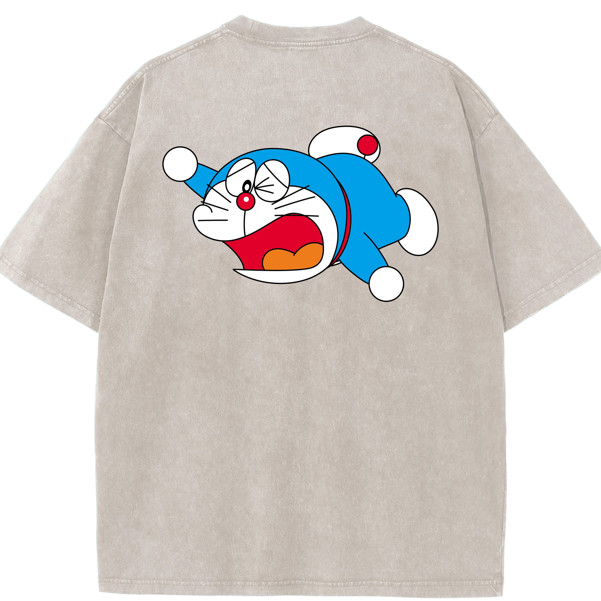 （画像用） ドラえもん Doraemon 綿100% ヴィンテージ風 半袖Tシャツ（背面プリント）
