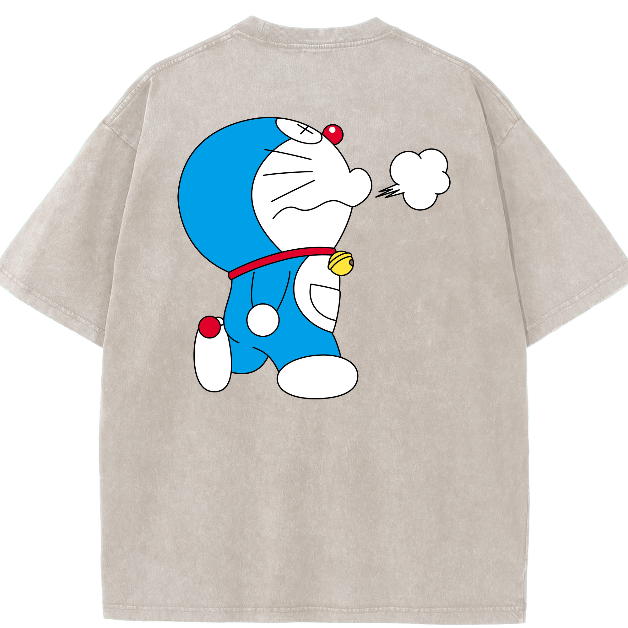 （画像用） ドラえもん Doraemon 綿100% ヴィンテージ風 半袖Tシャツ（背面プリント）