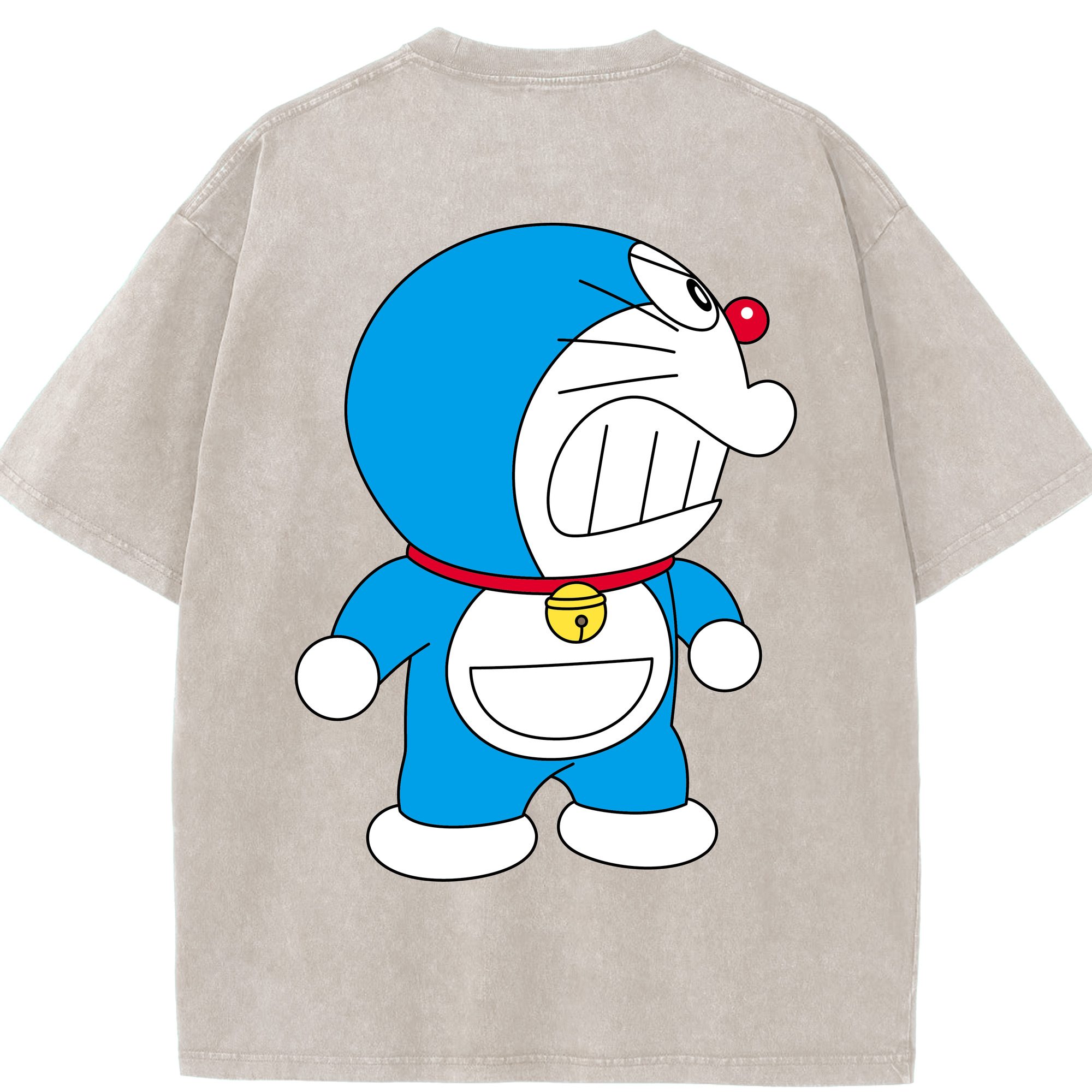 （画像用） ドラえもん Doraemon 綿100% ヴィンテージ風 半袖Tシャツ（背面プリント）