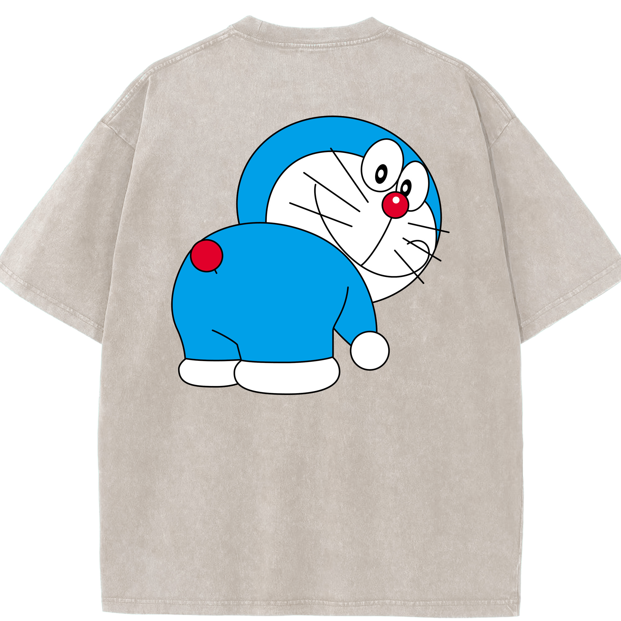 （画像用） ドラえもん Doraemon 綿100% ヴィンテージ風 半袖Tシャツ（背面プリント）