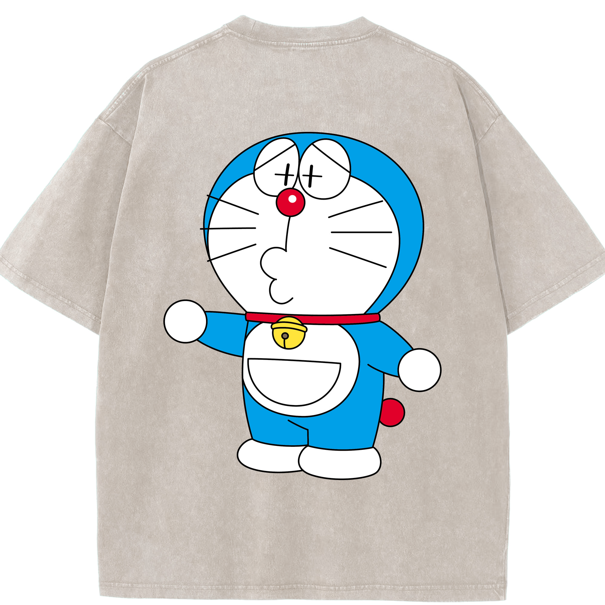 （画像用） ドラえもん Doraemon 綿100% ヴィンテージ風 半袖Tシャツ（背面プリント）
