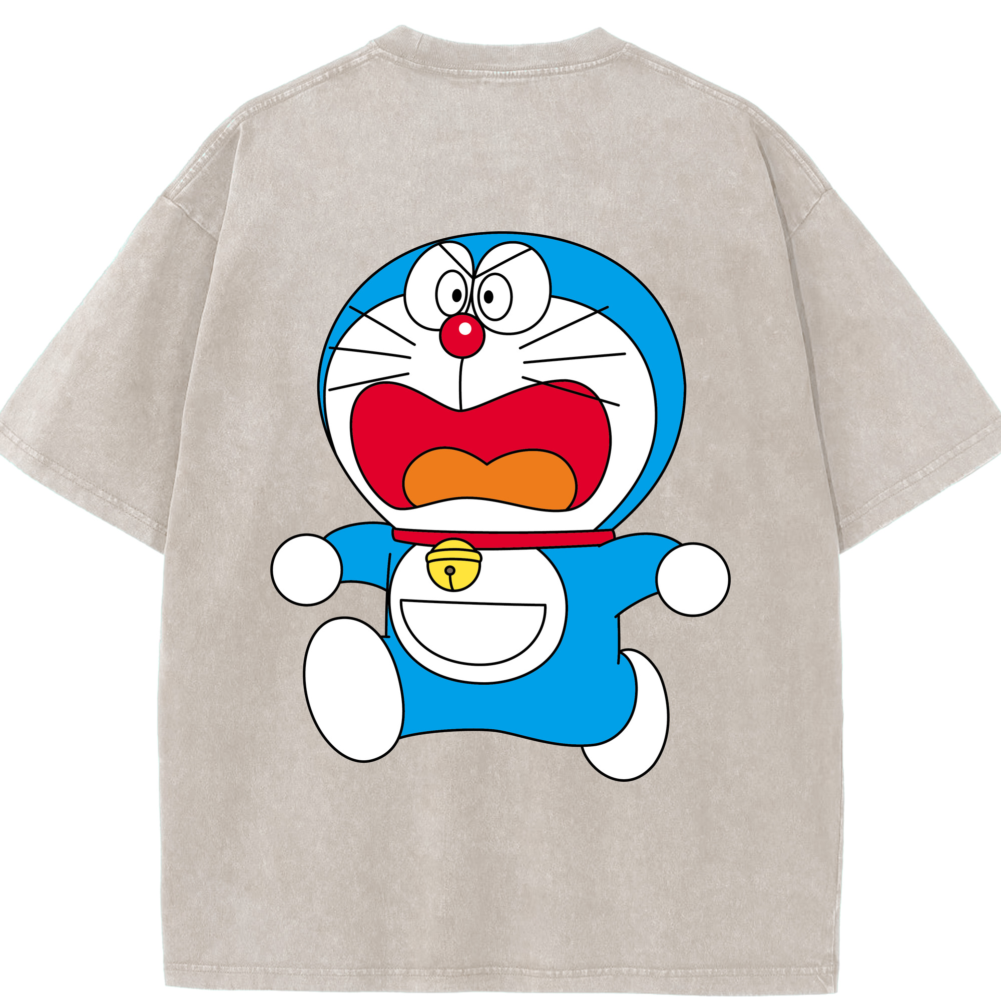 （画像用） ドラえもん Doraemon 綿100% ヴィンテージ風 半袖Tシャツ（背面プリント）