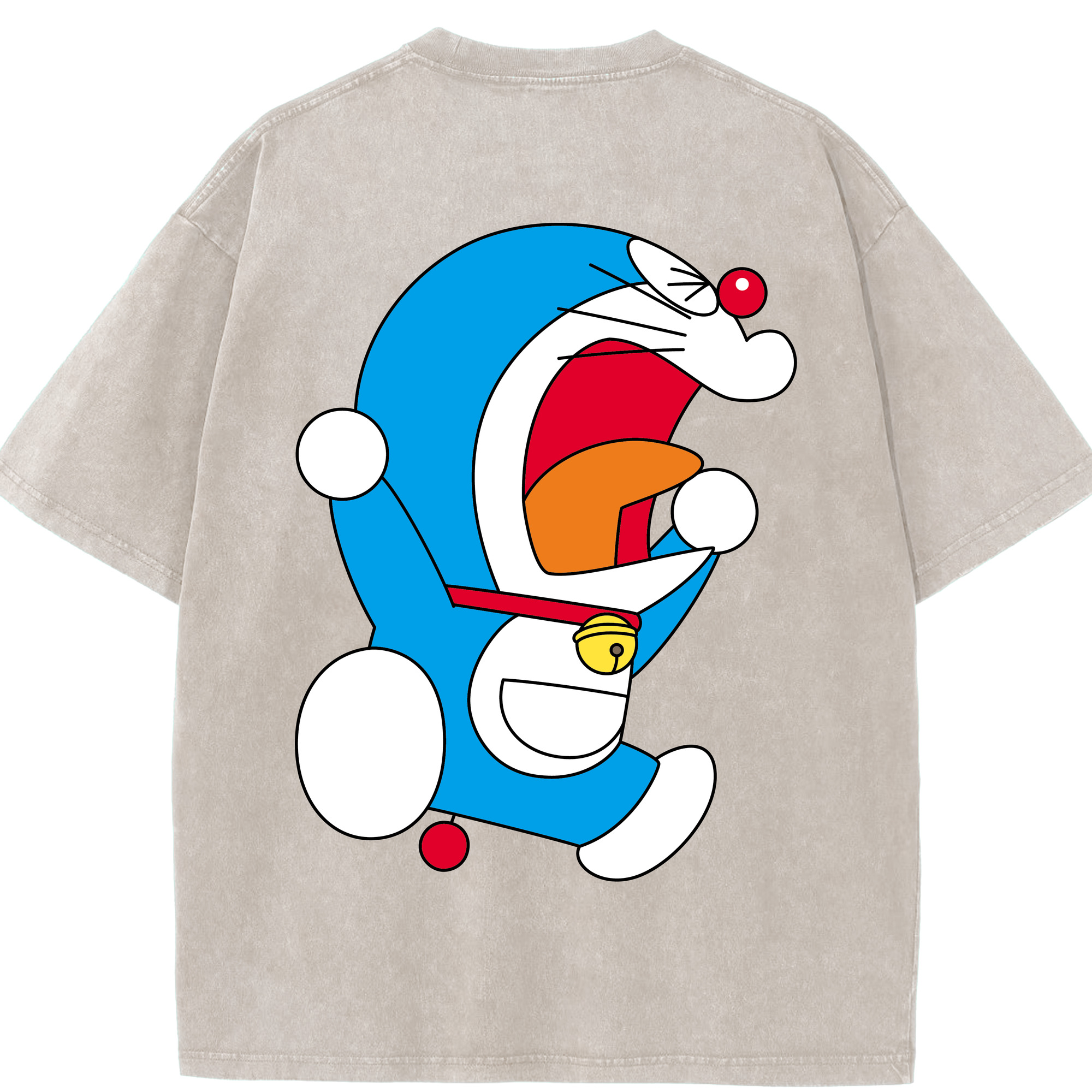 （画像用） ドラえもん Doraemon 綿100% ヴィンテージ風 半袖Tシャツ（背面プリント）