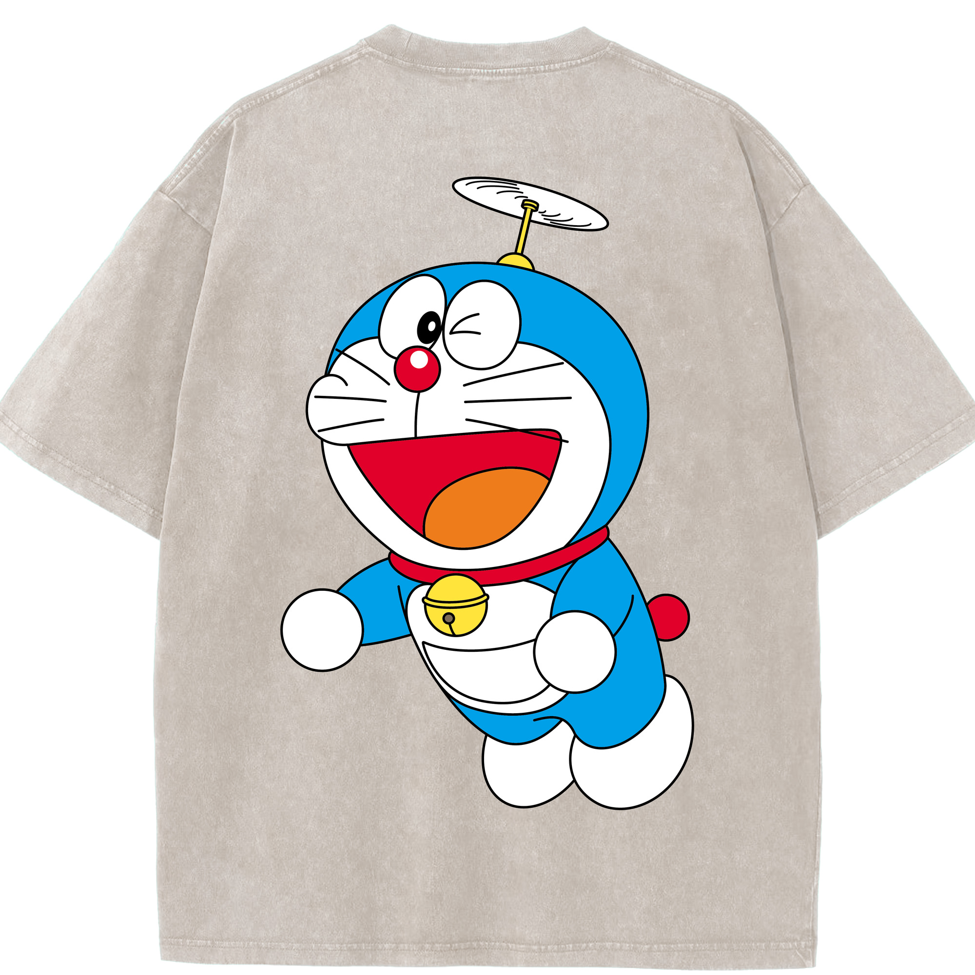 （画像用） ドラえもん Doraemon 綿100% ヴィンテージ風 半袖Tシャツ（背面プリント）