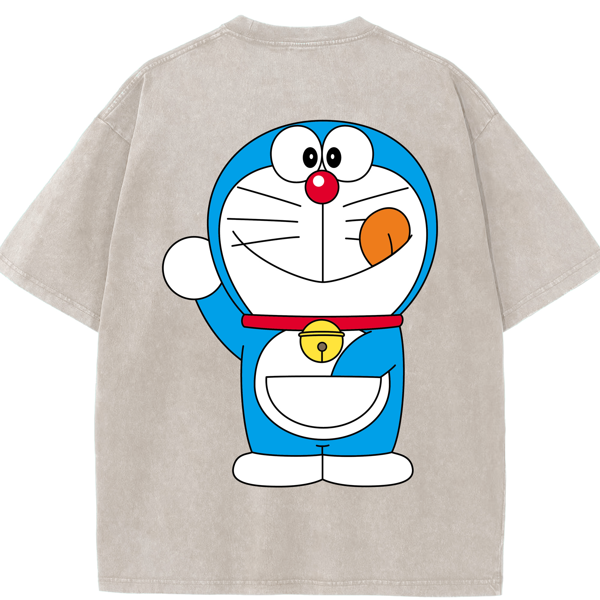 （画像用） ドラえもん Doraemon 綿100% ヴィンテージ風 半袖Tシャツ（背面プリント）
