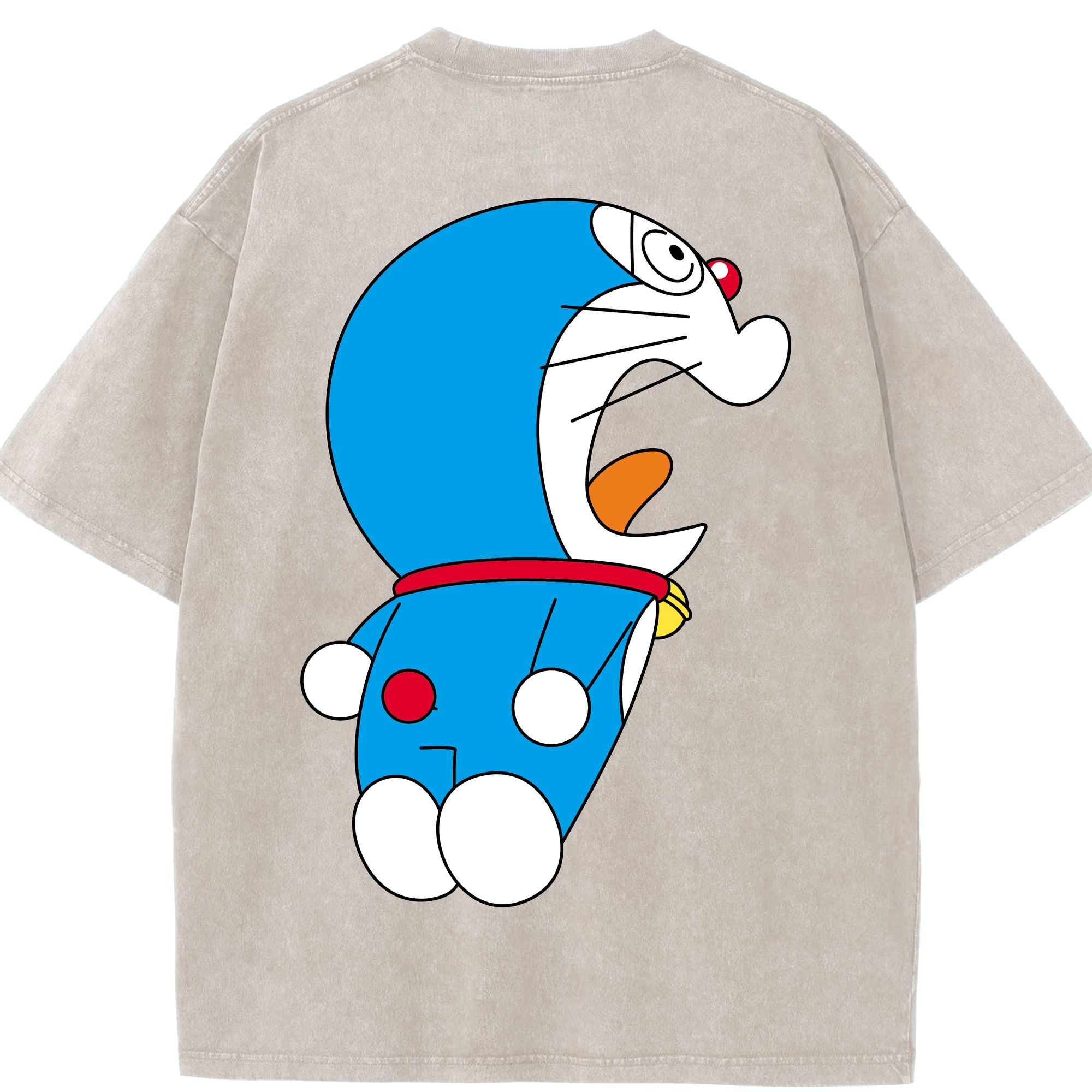 （画像用） ドラえもん Doraemon 綿100% ヴィンテージ風 半袖Tシャツ（背面プリント）