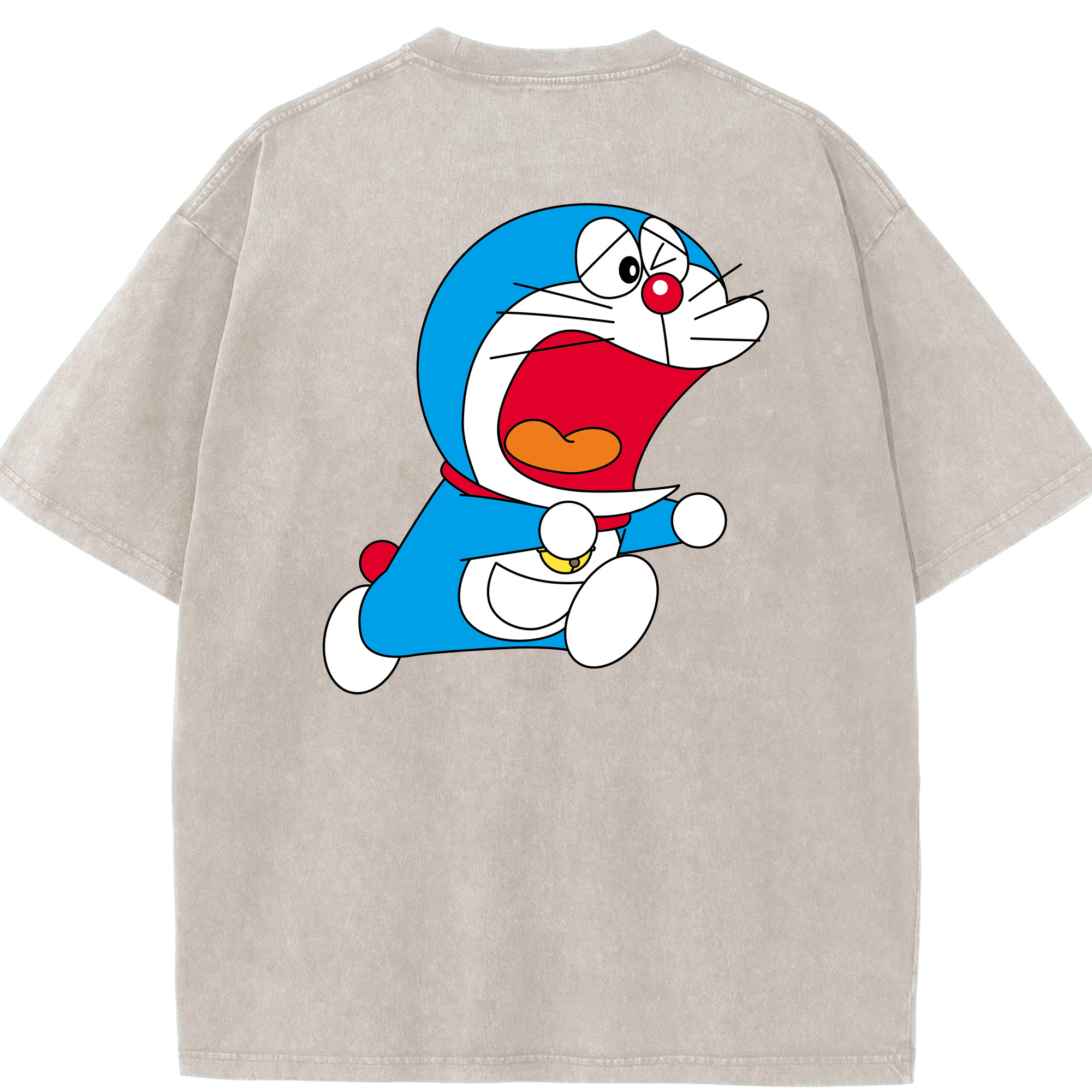 （画像用） ドラえもん Doraemon 綿100% ヴィンテージ風 半袖Tシャツ（背面プリント）