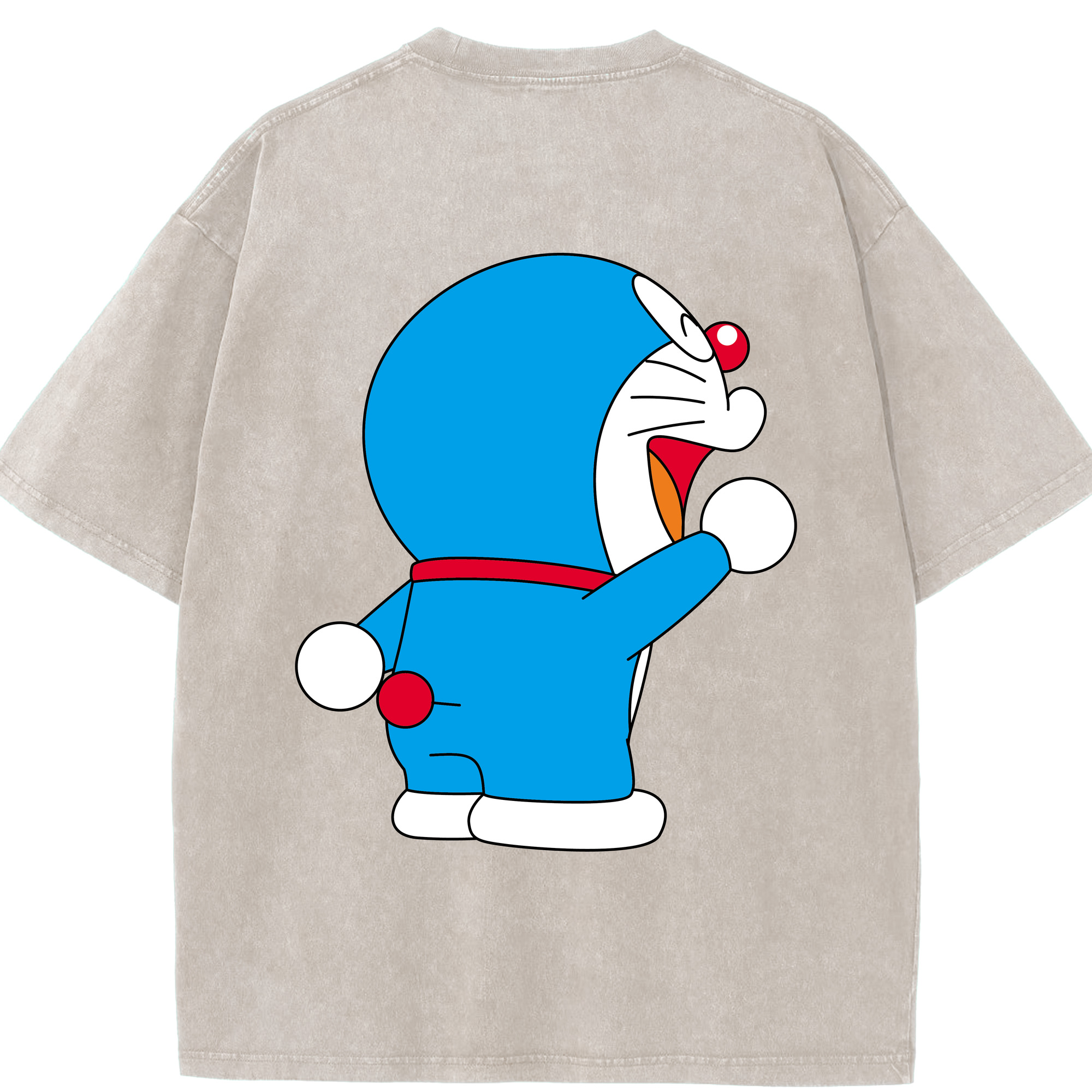 （画像用） ドラえもん Doraemon 綿100% ヴィンテージ風 半袖Tシャツ（背面プリント）