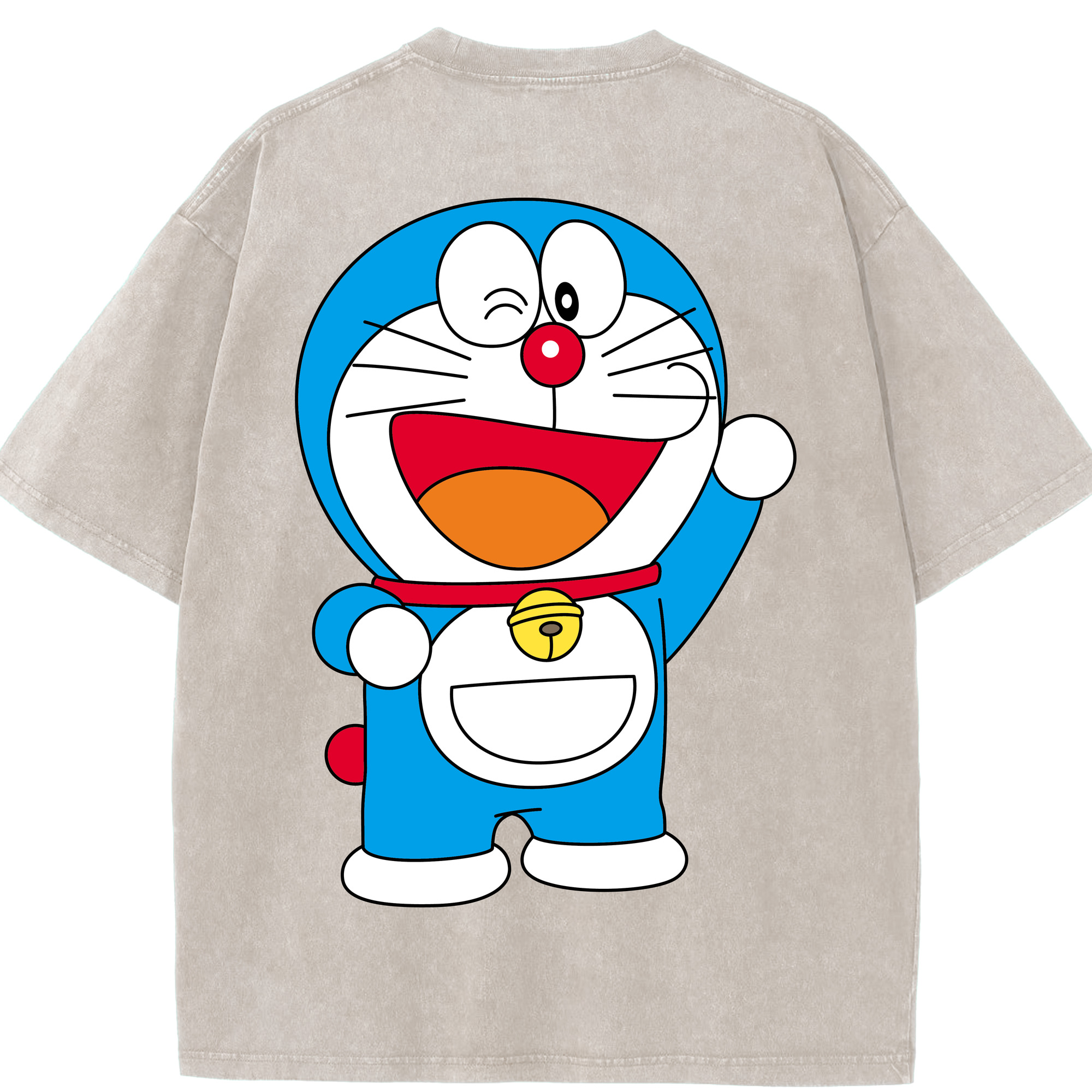 （画像用） ドラえもん Doraemon 綿100% ヴィンテージ風 半袖Tシャツ（背面プリント）