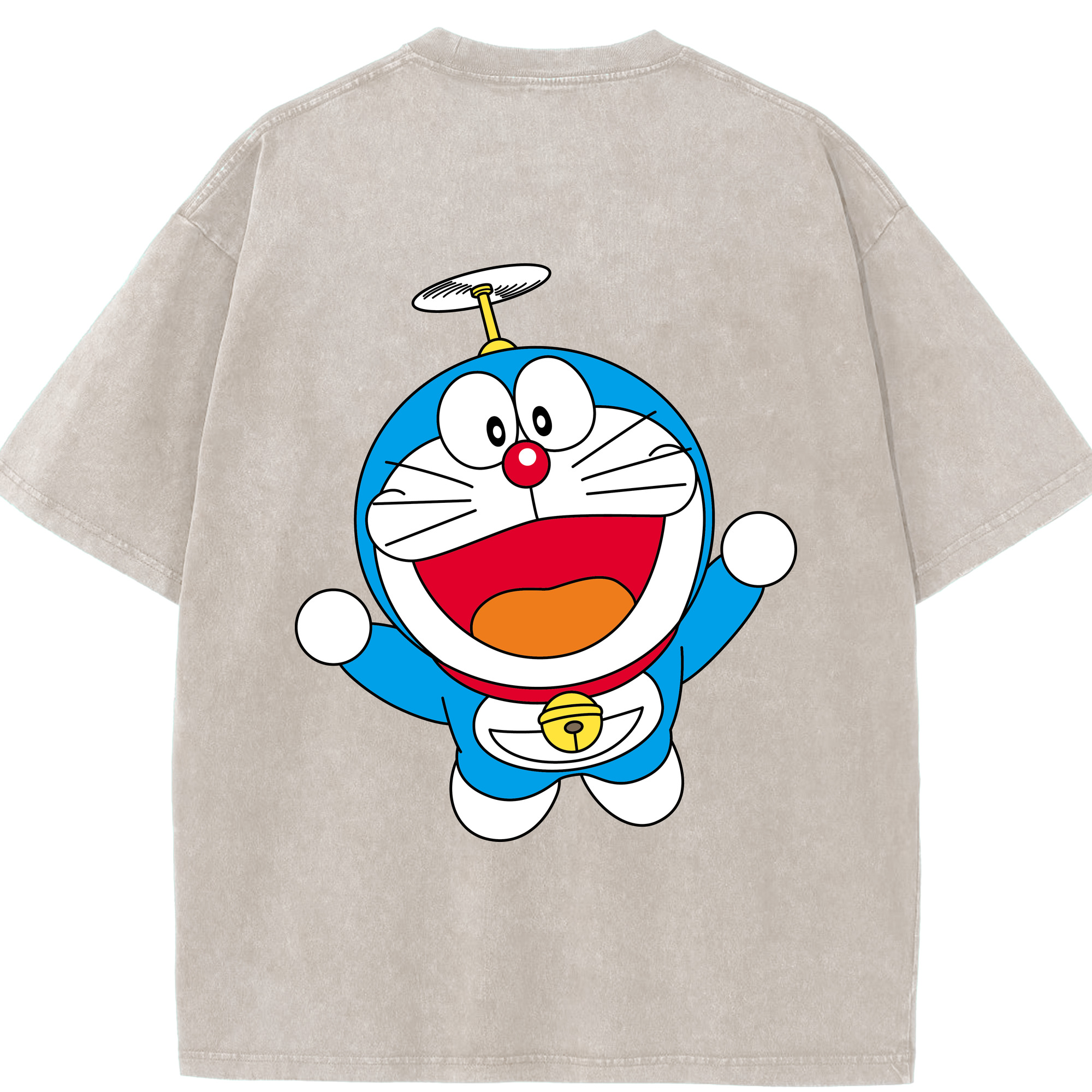 （画像用） ドラえもん Doraemon 綿100% ヴィンテージ風 半袖Tシャツ（背面プリント）