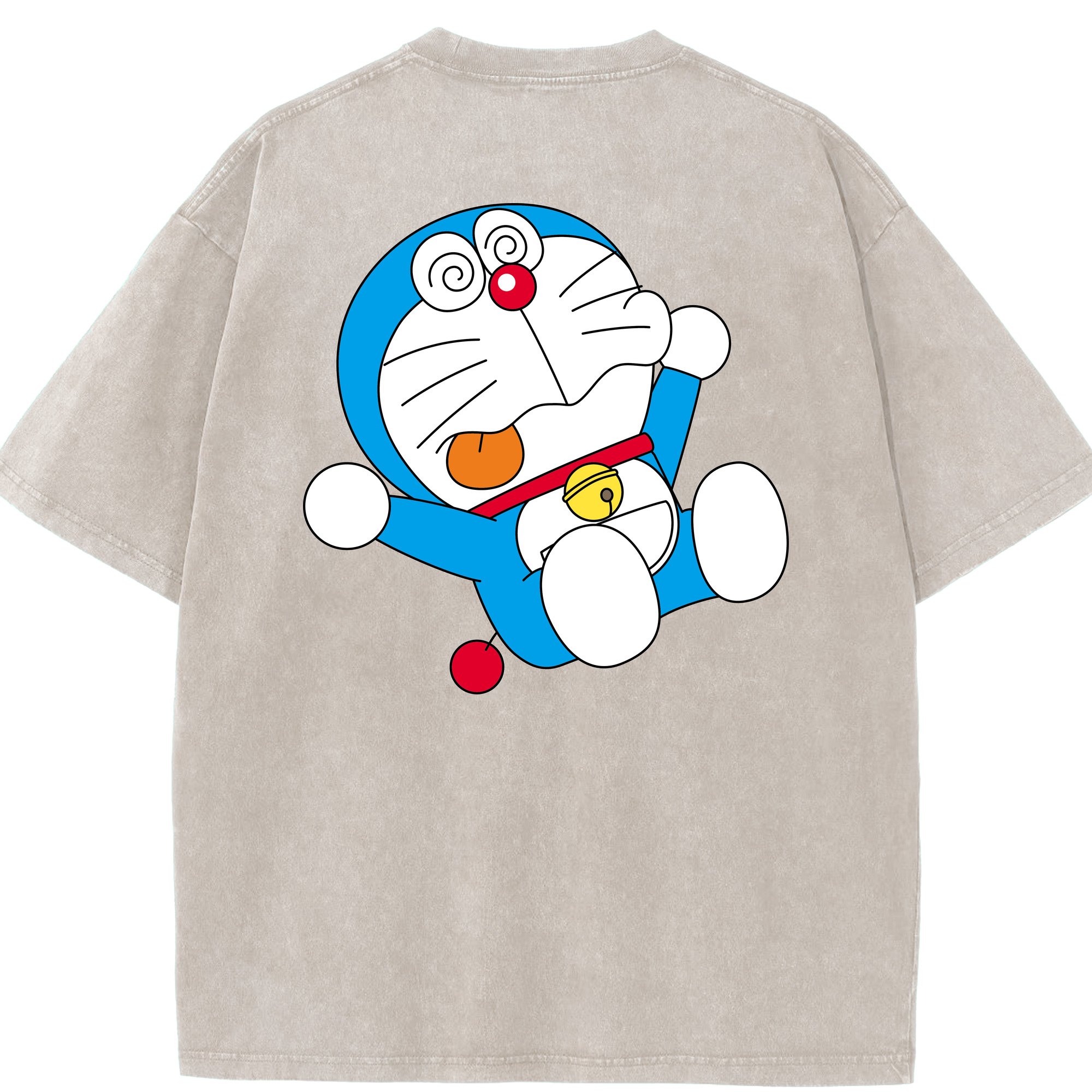 （画像用） ドラえもん Doraemon 綿100% ヴィンテージ風 半袖Tシャツ（背面プリント）