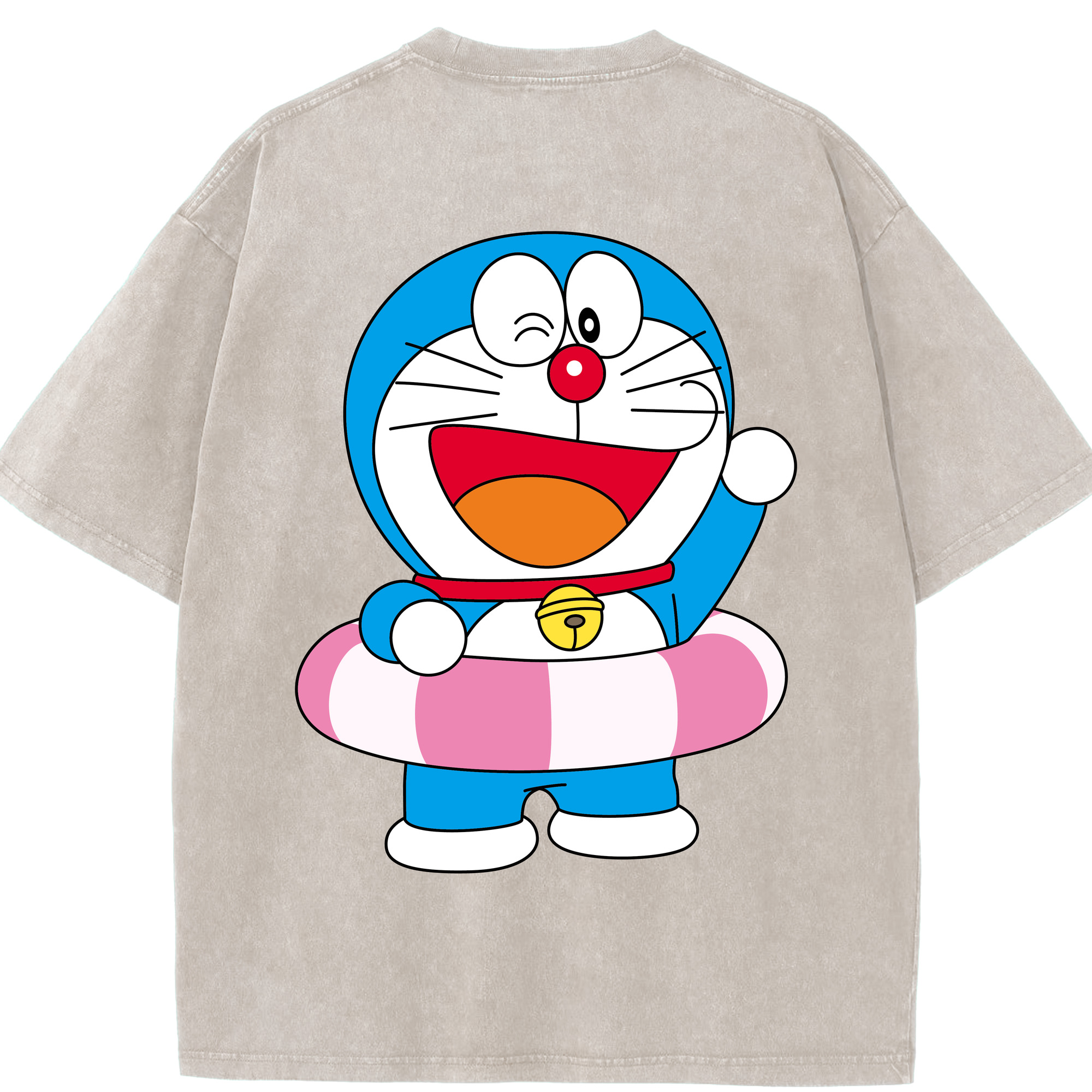（画像用） ドラえもん Doraemon 綿100% ヴィンテージ風 半袖Tシャツ（背面プリント）