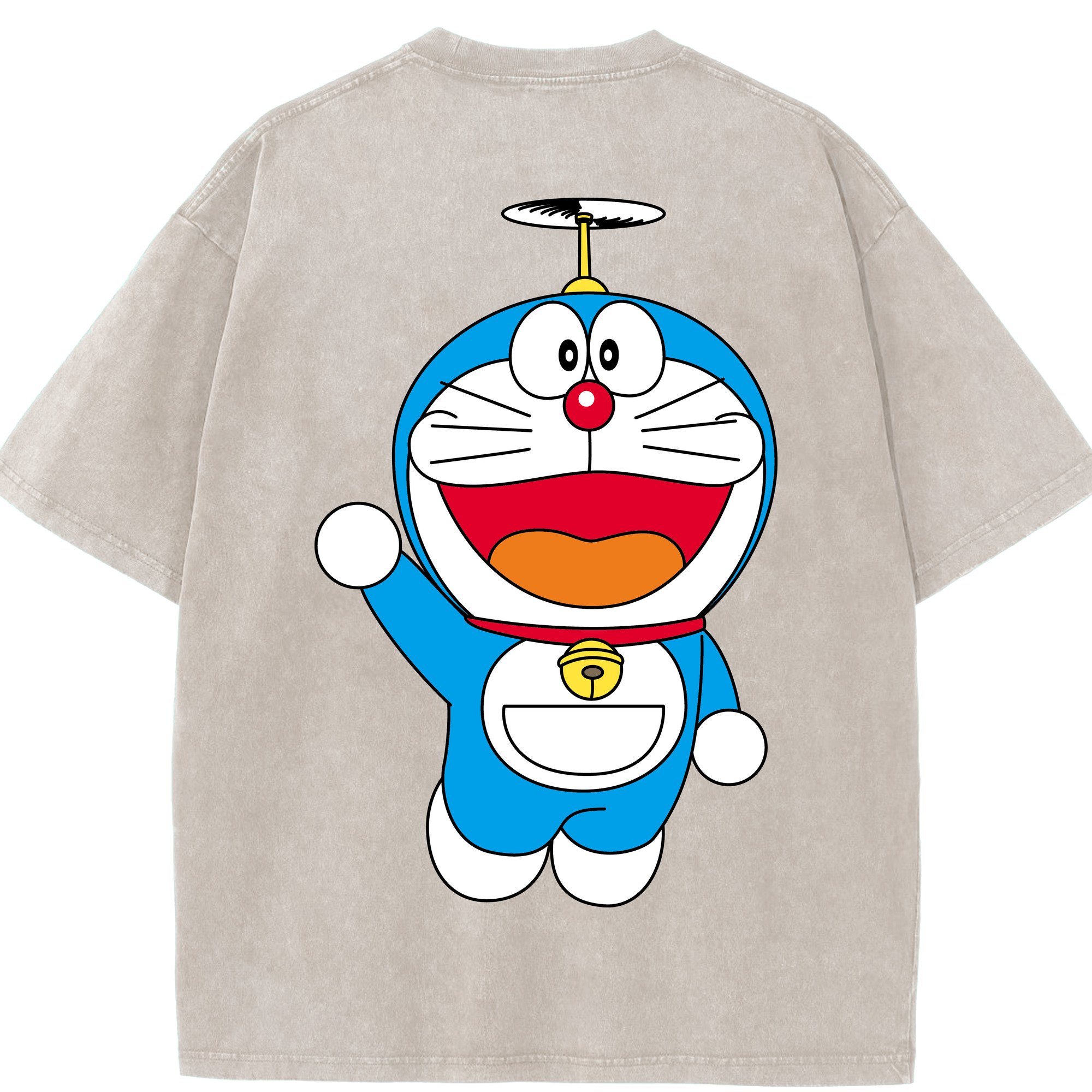 （画像用） ドラえもん Doraemon 綿100% ヴィンテージ風 半袖Tシャツ（背面プリント）