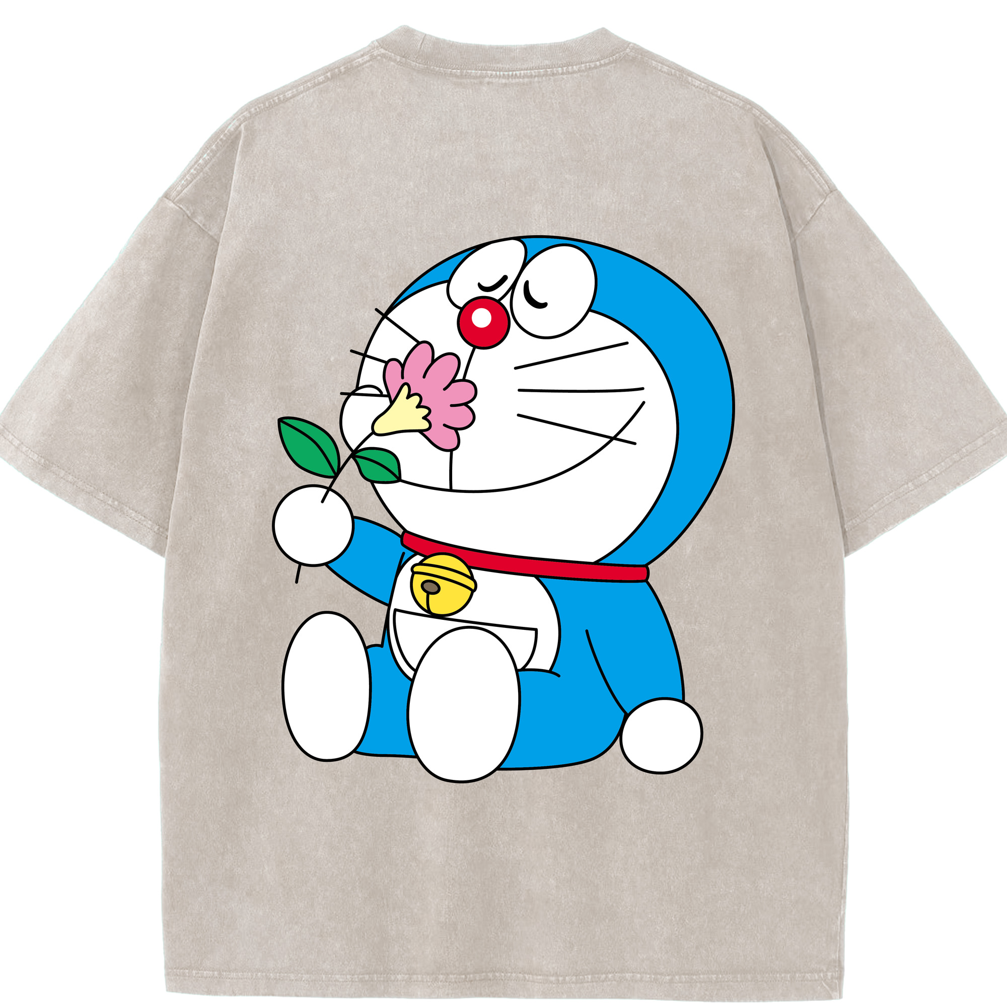 （画像用） ドラえもん Doraemon 綿100% ヴィンテージ風 半袖Tシャツ（背面プリント）